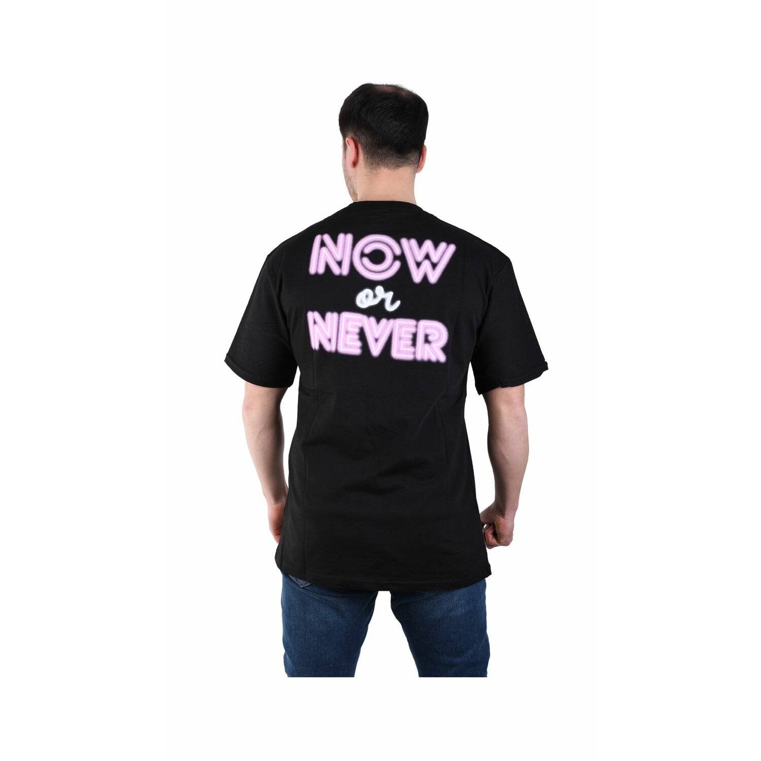 Herren T-Shirt Basic Long Tee Designer Shirt Tee Sommer Oversize TS-5004 S Schwarz