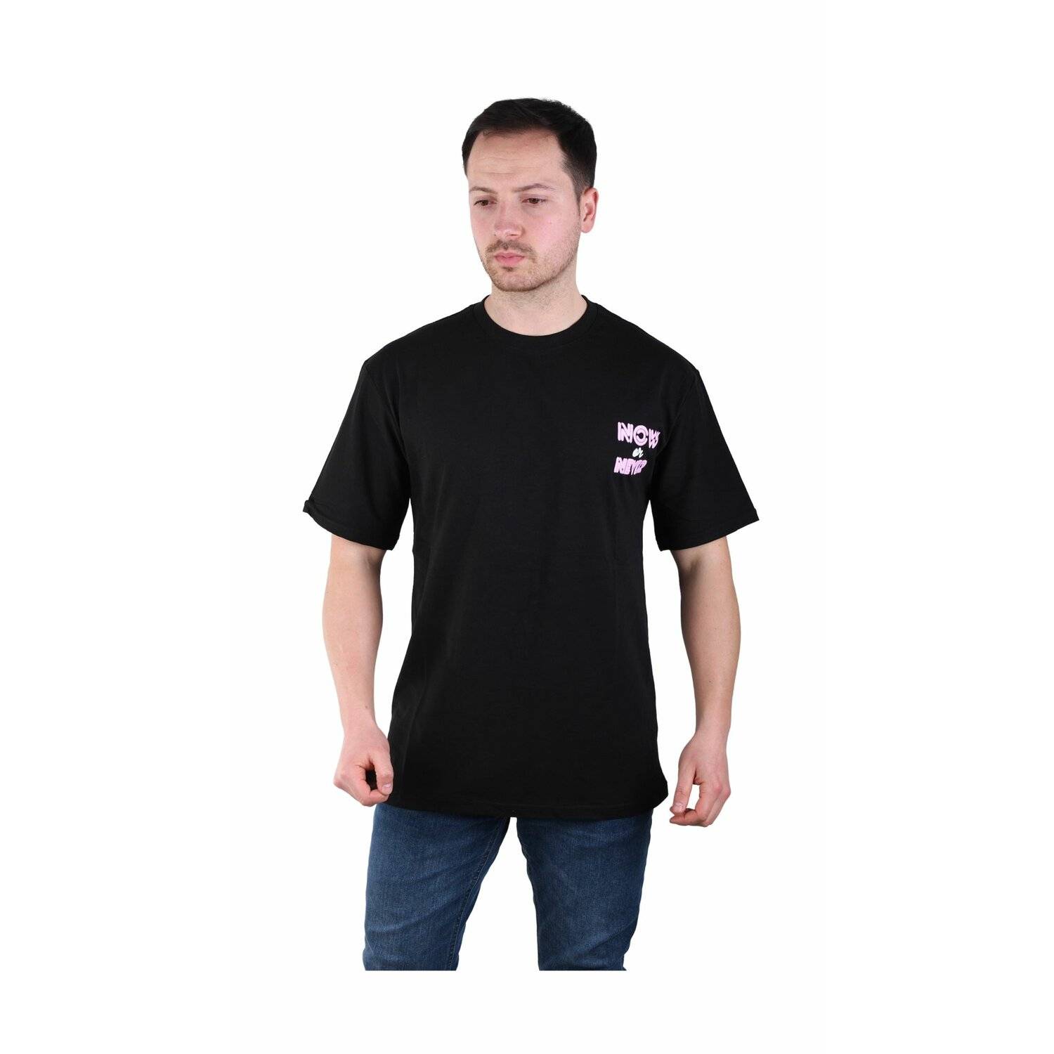 Herren T-Shirt Basic Long Tee Designer Shirt Tee Sommer Oversize TS-5004 L Schwarz