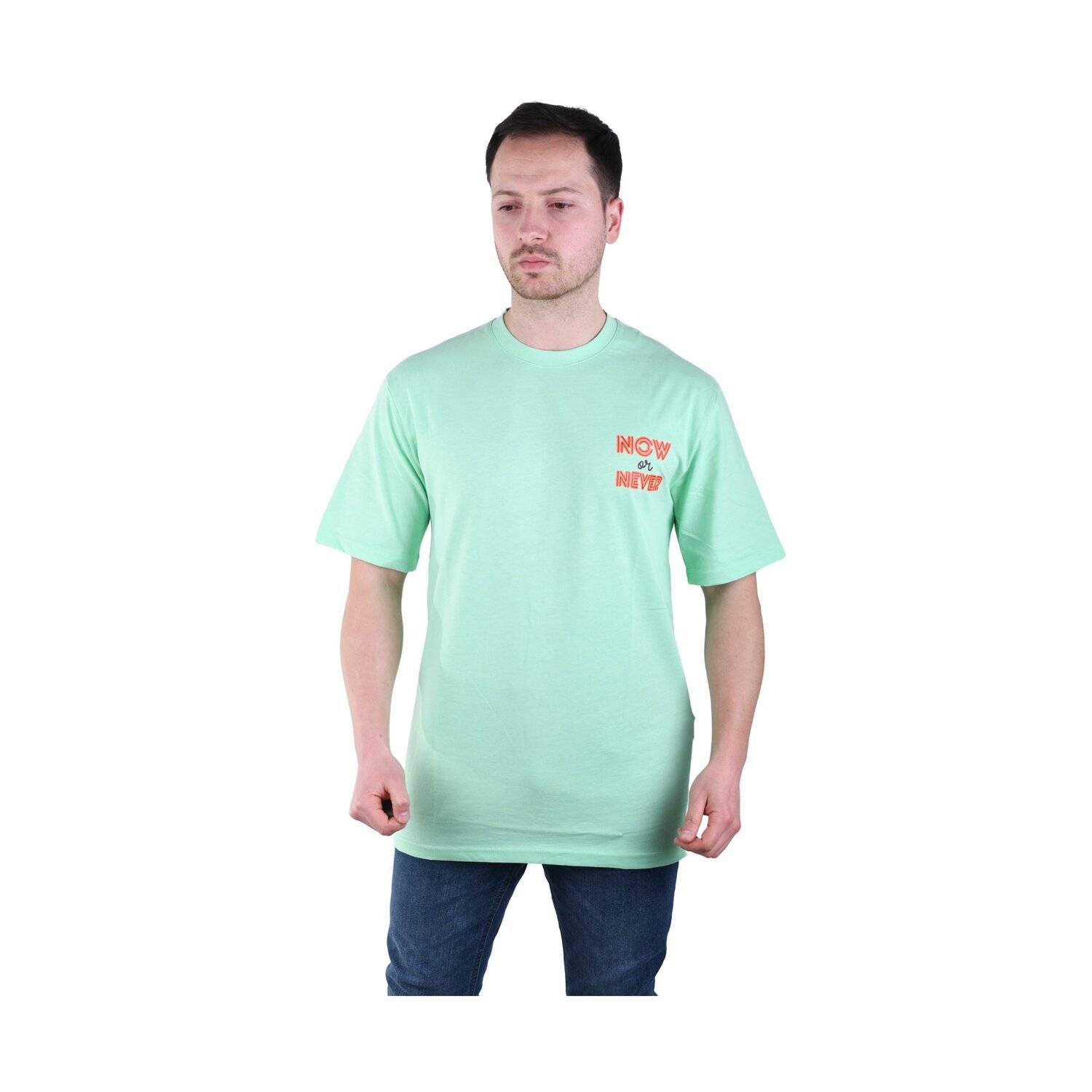 Herren T-Shirt Basic Long Tee Designer Shirt Tee Sommer Oversize TS-5004 2XL Grün