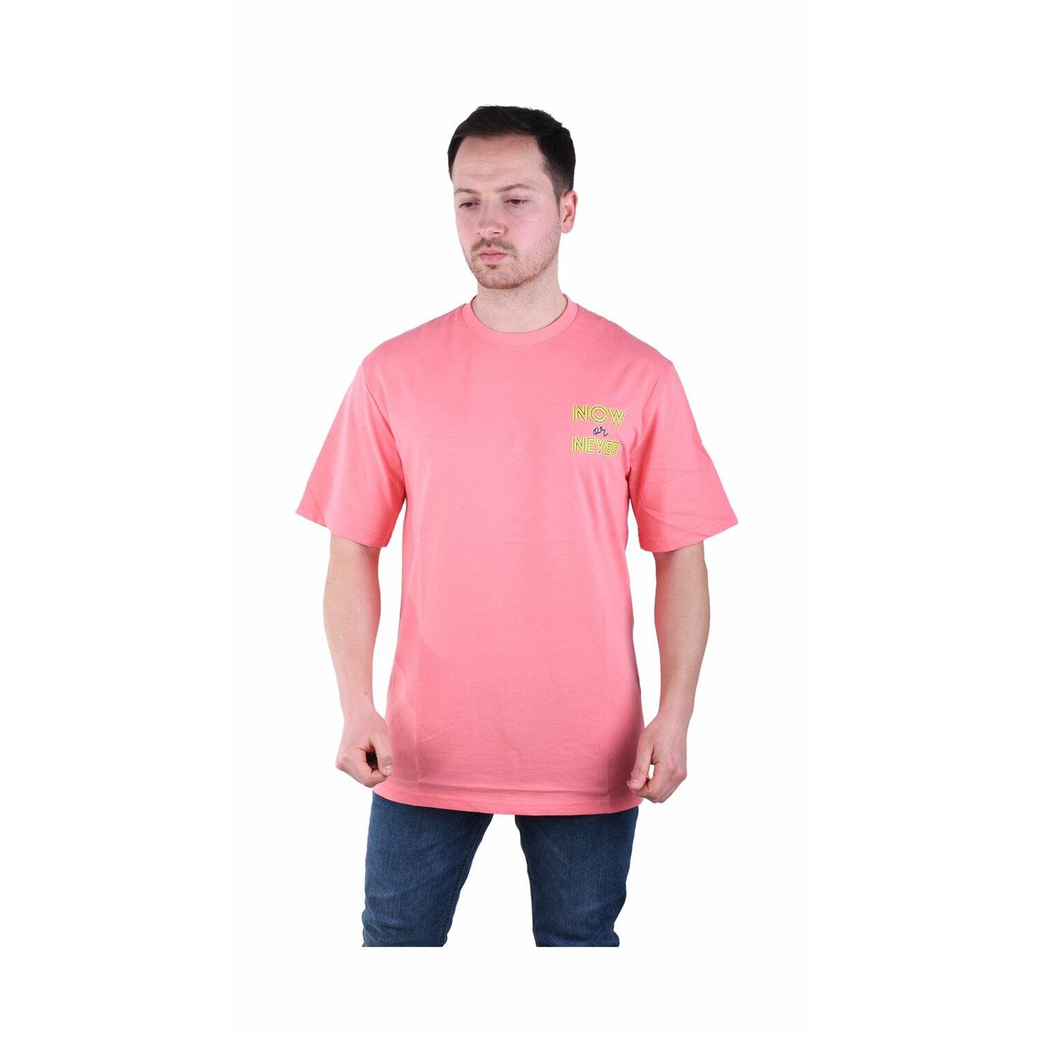 Herren T-Shirt Basic Long Tee Designer Shirt Tee Sommer Oversize TS-5004 2XL Rose