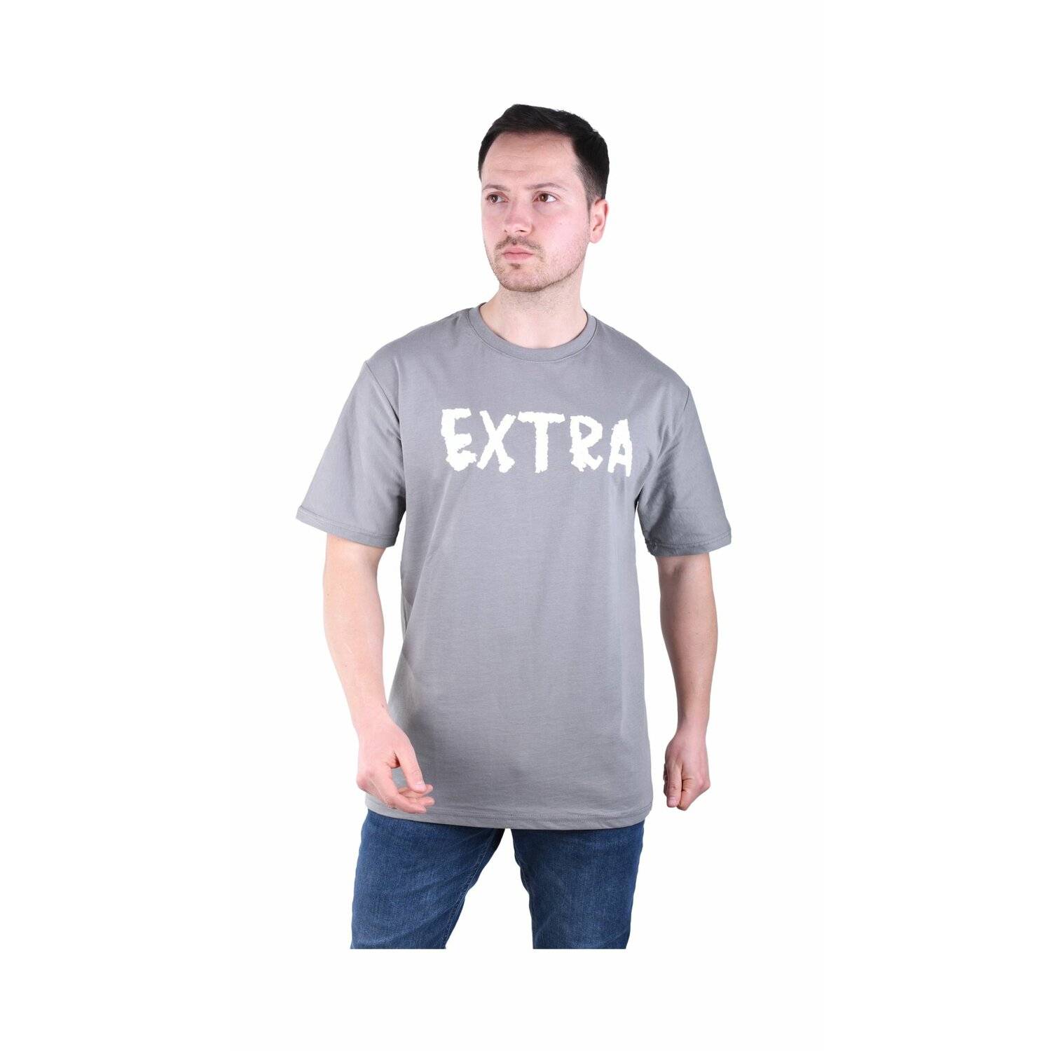 Herren T-Shirt Basic Long Tee Designer Shirt Tee Sommer Oversize TS-5003 XL Grau