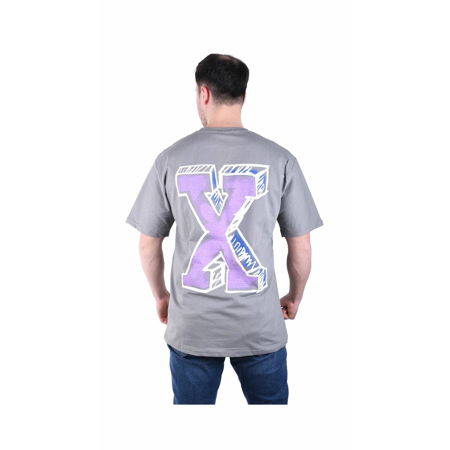 Herren T-Shirt Basic Long Tee Designer Shirt Tee Sommer Oversize TS-5003 XL Grau