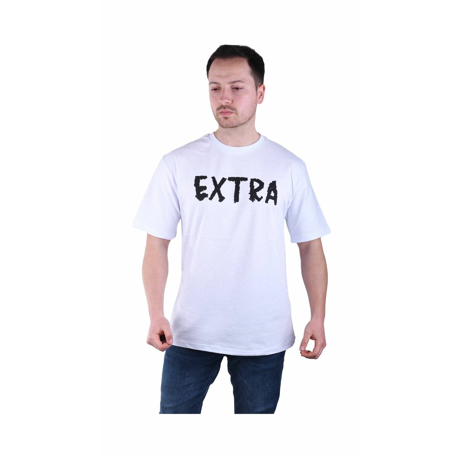 Herren T-Shirt Basic Long Tee Designer Shirt Tee Sommer Oversize TS-5003 2XL Weiß