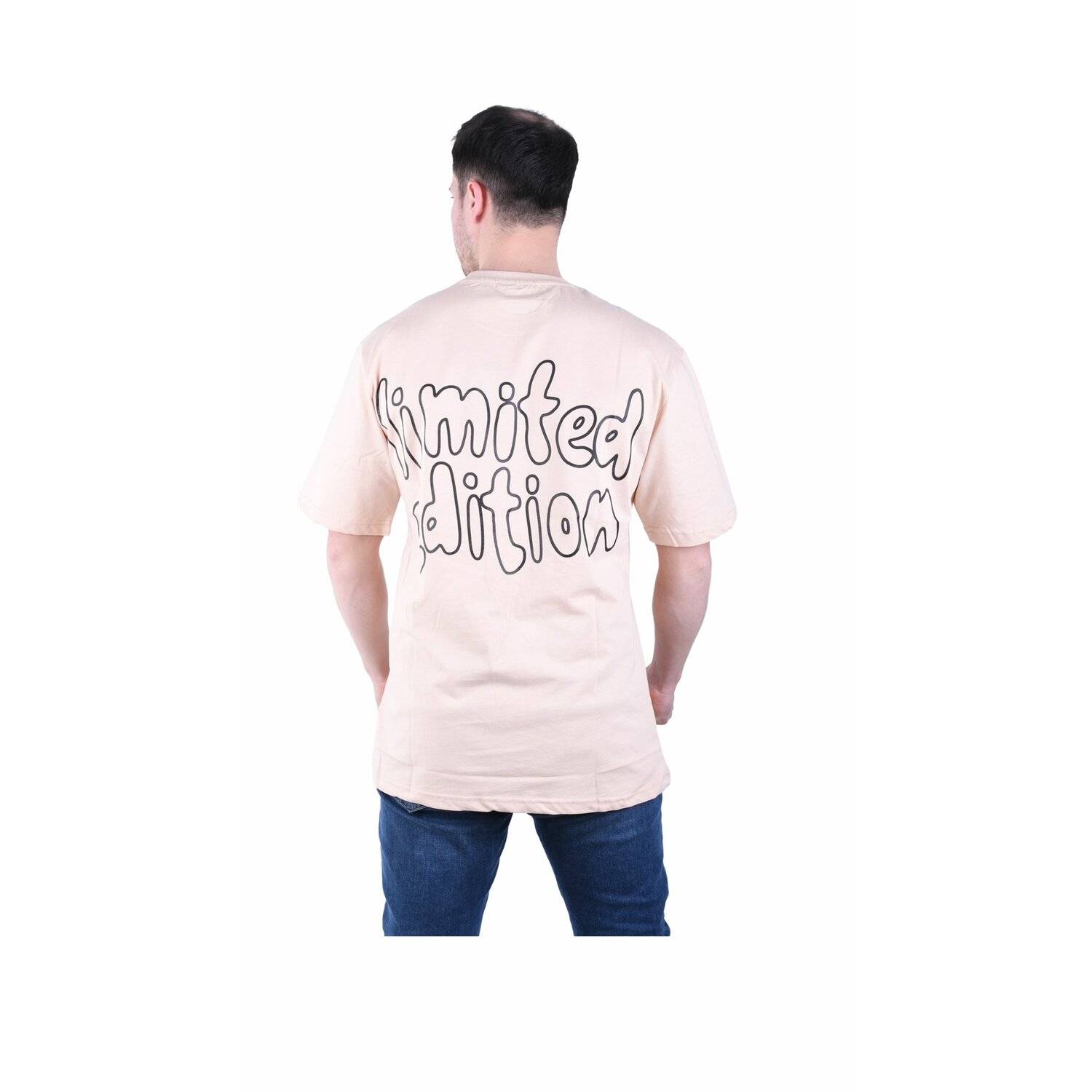 Oversize Herren T-Shirt Basic Long Tee Designer Shirt Basic Tee Sommer TS-5001 2XL Beige