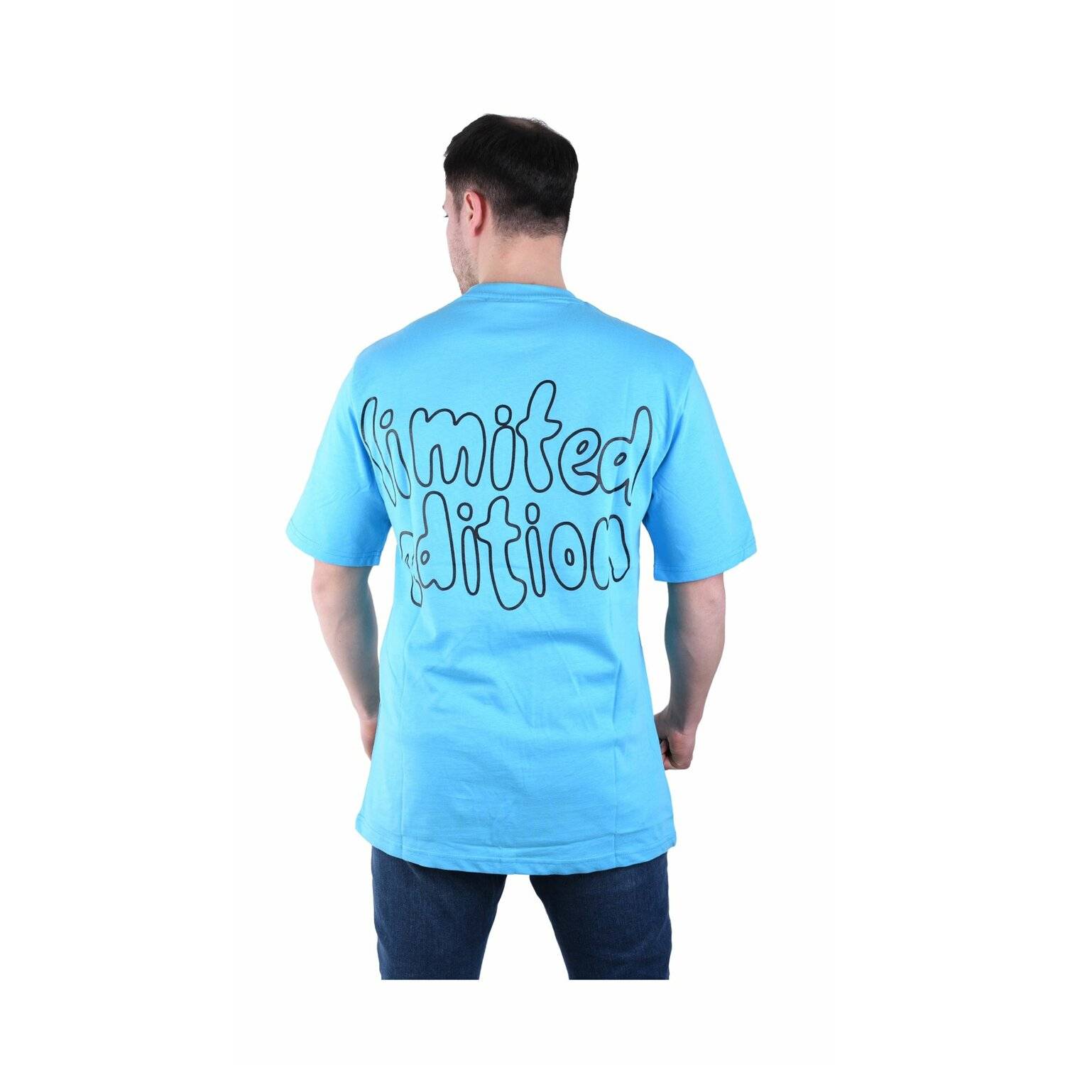 Oversize Herren T-Shirt Basic Long Tee Designer Shirt Basic Tee Sommer TS-5001 2XL Blau