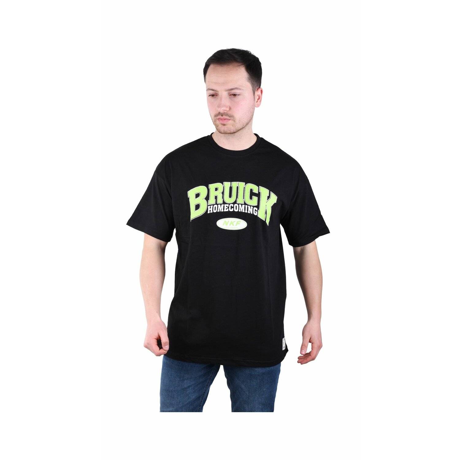 Herren T-Shirt Basic Long Tee Designer Shirt Tee Sommer Oversize TS-5007 S Schwarz