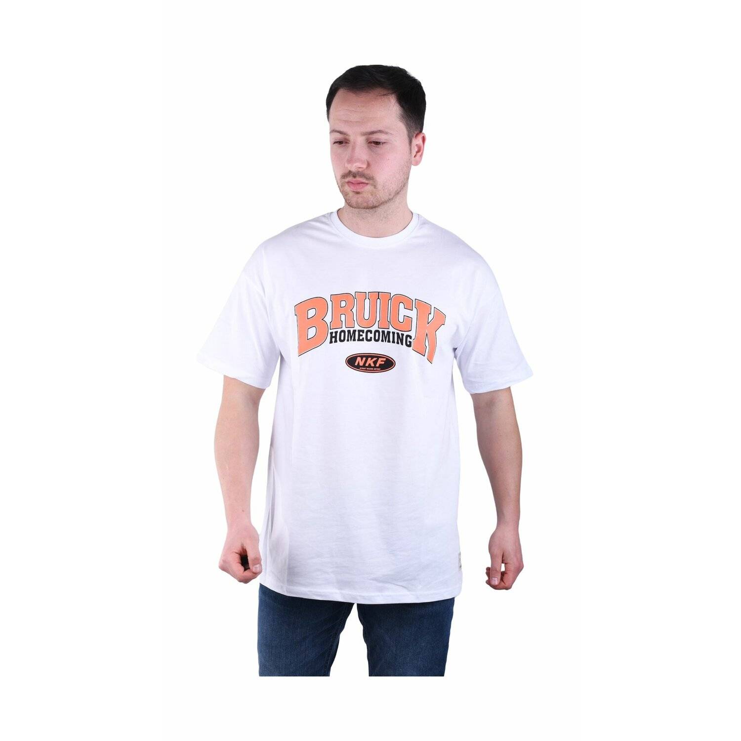 Herren T-Shirt Basic Long Tee Designer Shirt Tee Sommer Oversize TS-5007 XL Weiß