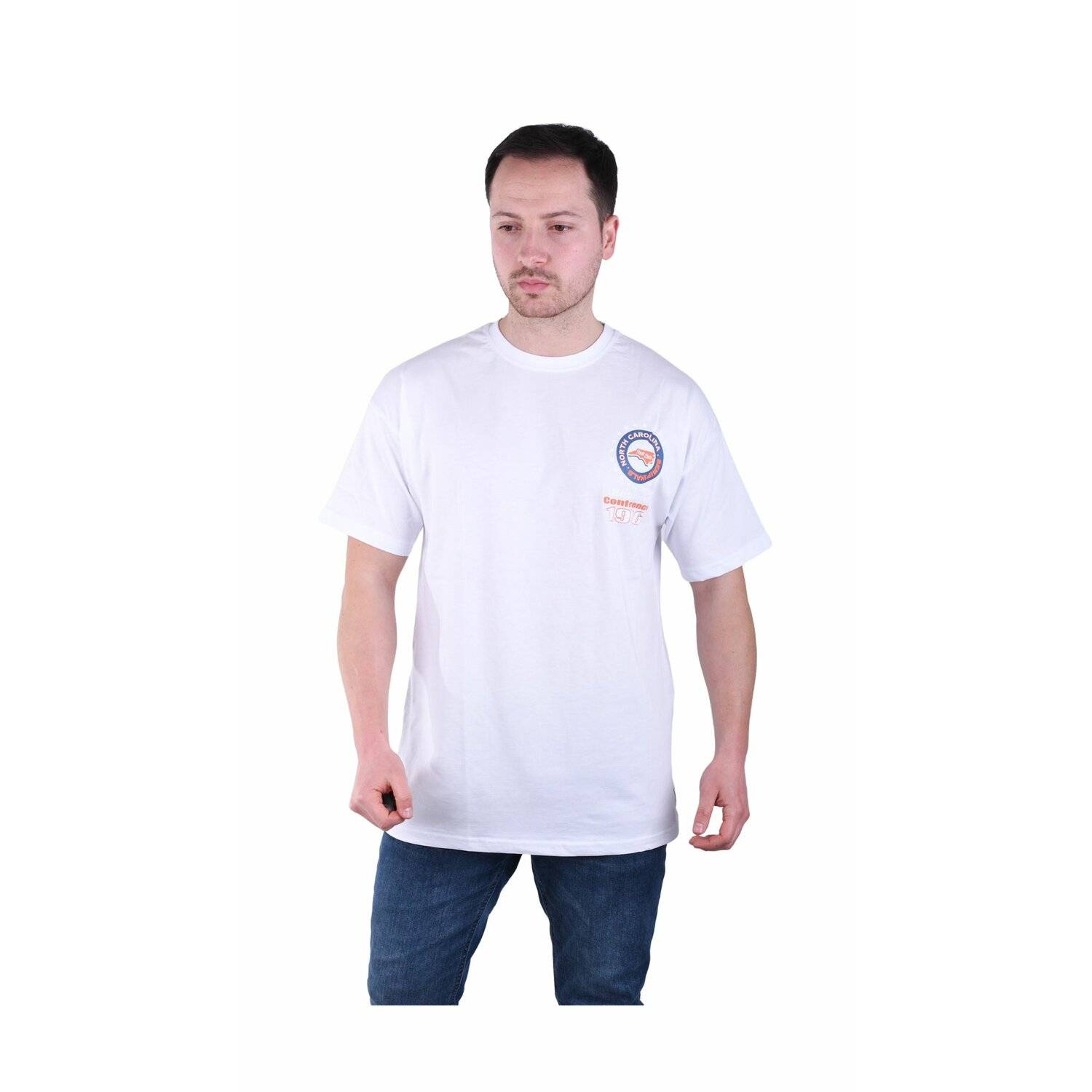 Oversize Herren T-Shirt Basic Long Tee Designer Shirt Basic Tee Sommer TS-5002 XL Weiß