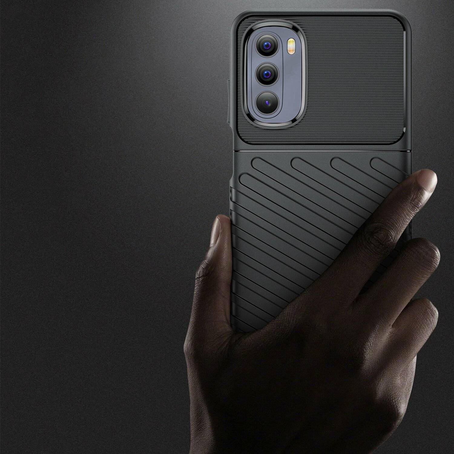 Hybrid Armor Etui SchutzHülle "Thunder" Case Bumper Cover Handyhülle Matt Hülle Robust Rutschfest für Motorola Moto G Stylus 2022