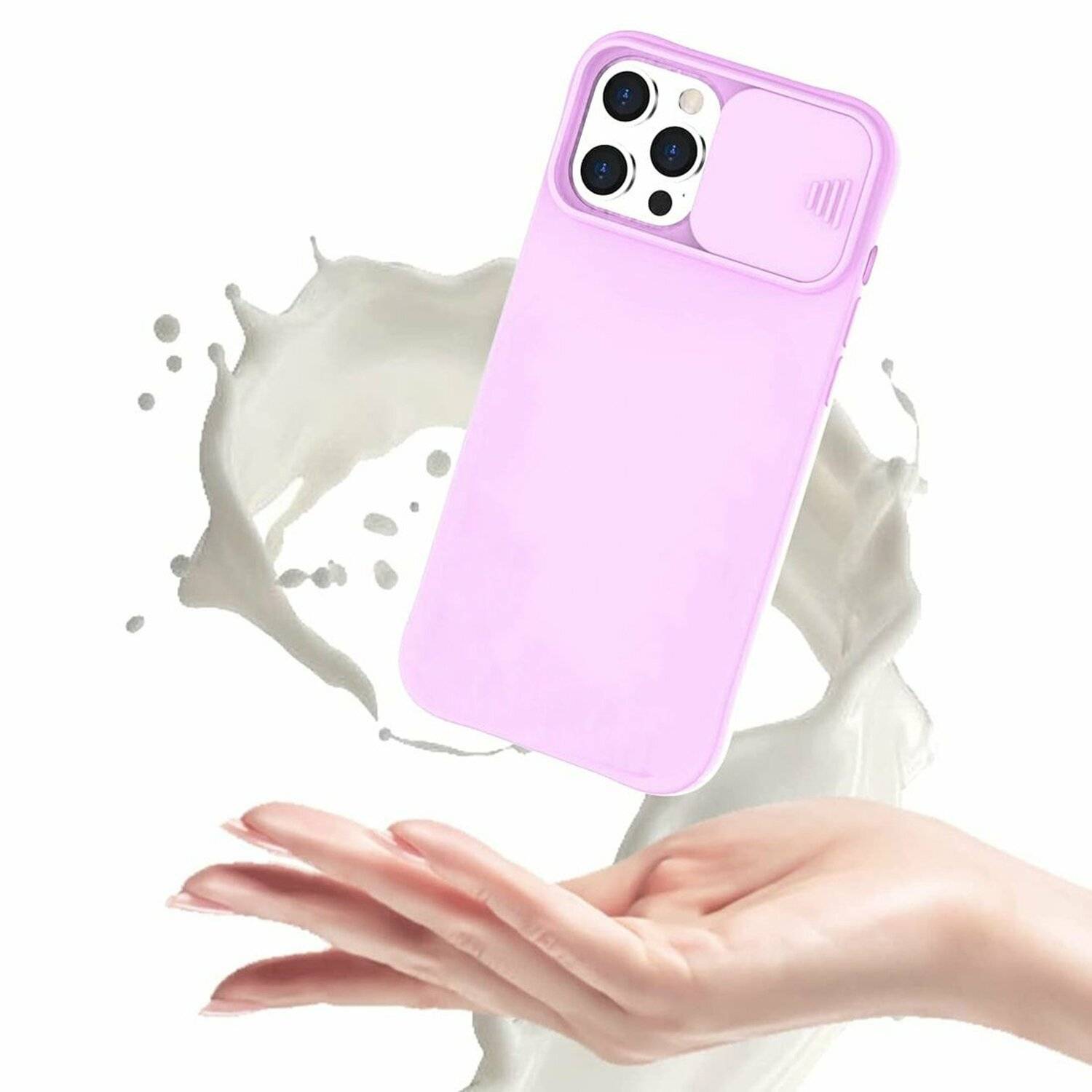 CamShield Silikon Cover Case Slim Handyhülle Schutzhülle mit Kameraschutz Kameraabdeckung für Vivo Y11s Lila