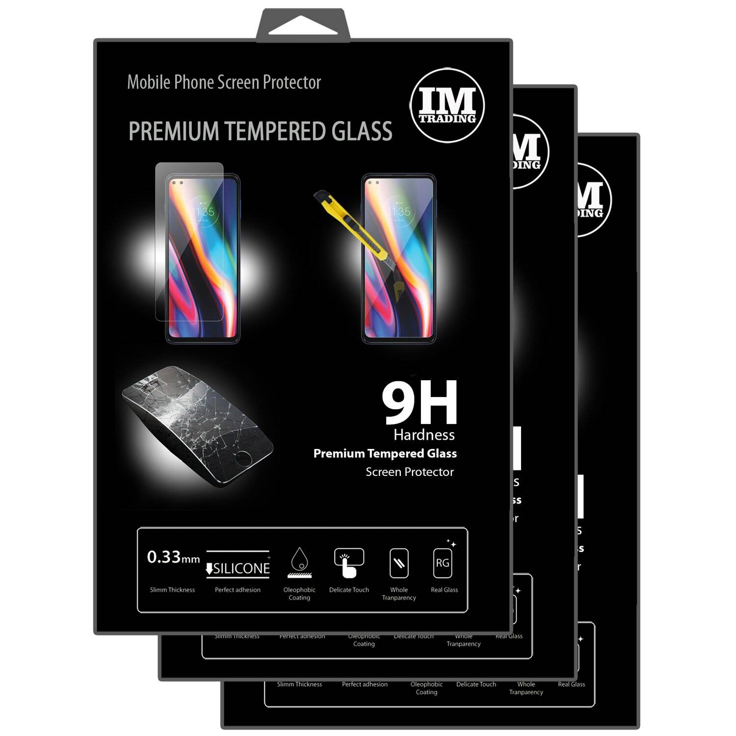 3X Schutz Glas 9H Tempered Glass Display Schutz Folie Display Glas Screen Protector für Motorola Moto G 5G Plus