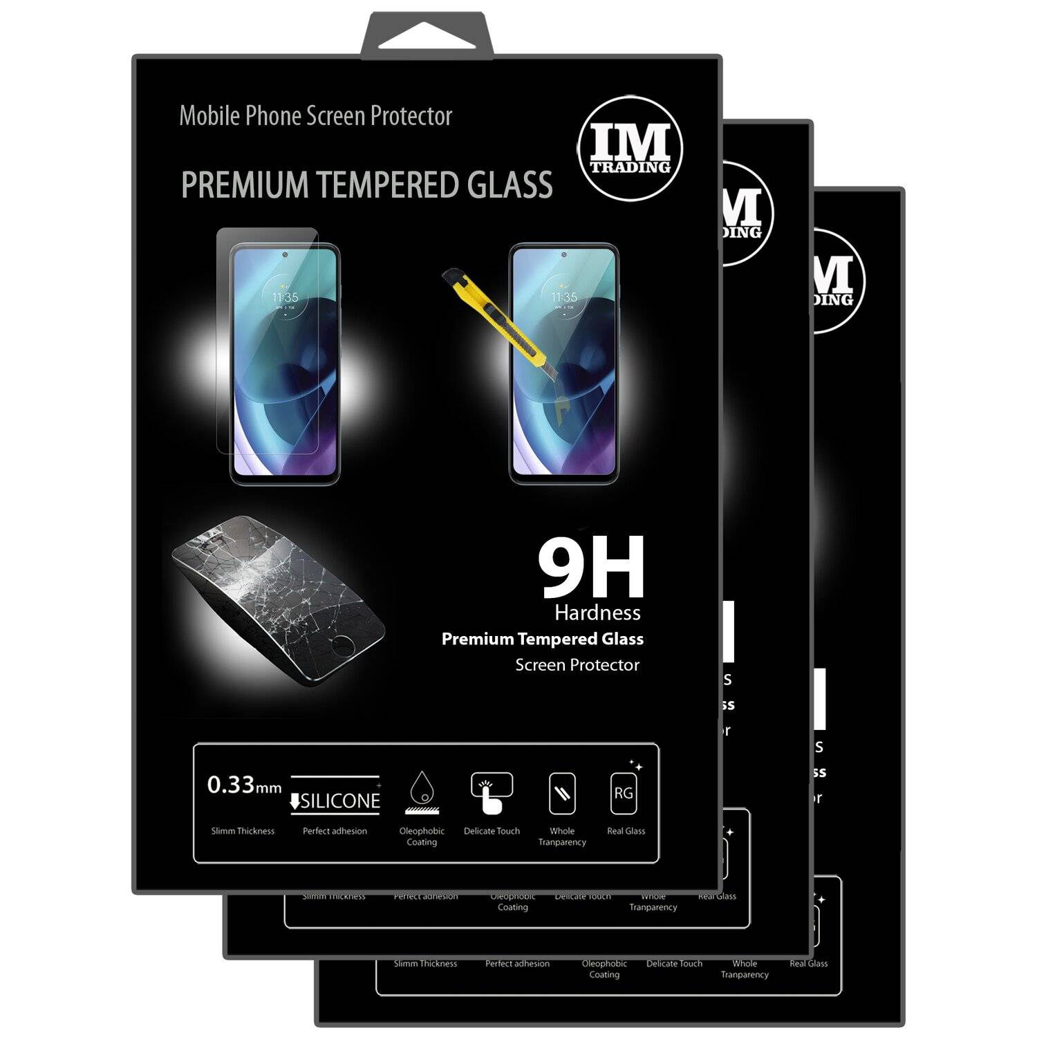 3X Schutz Glas 9H Tempered Glass Display Schutz Folie Display Glas Screen Protector für Motorola Moto G71 5G