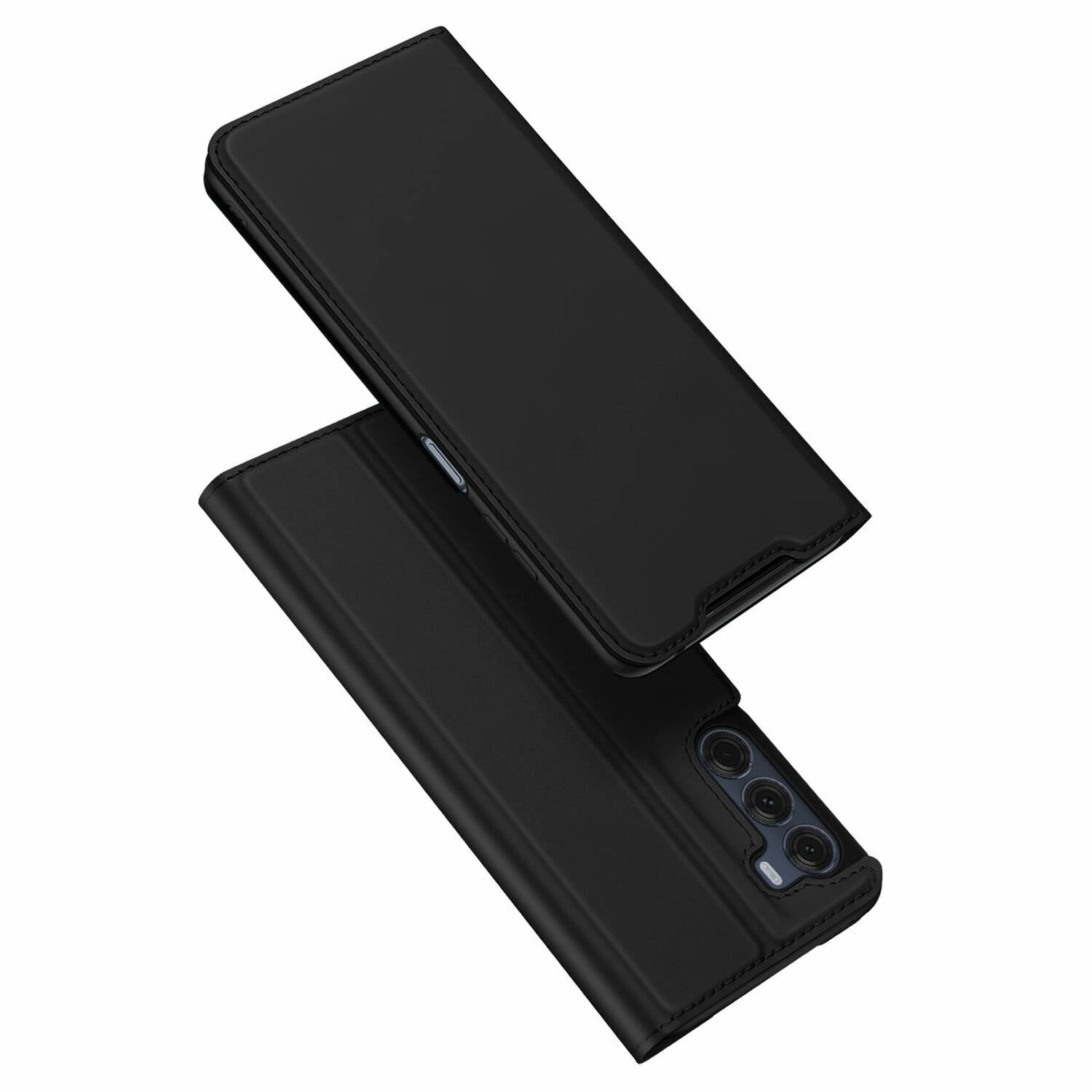 Buch Tasche "Dux Ducis" für Motorola Moto G200 5G Handy Hülle Etui Schutzhülle mit Standfunktion, Kartenfach schwarz