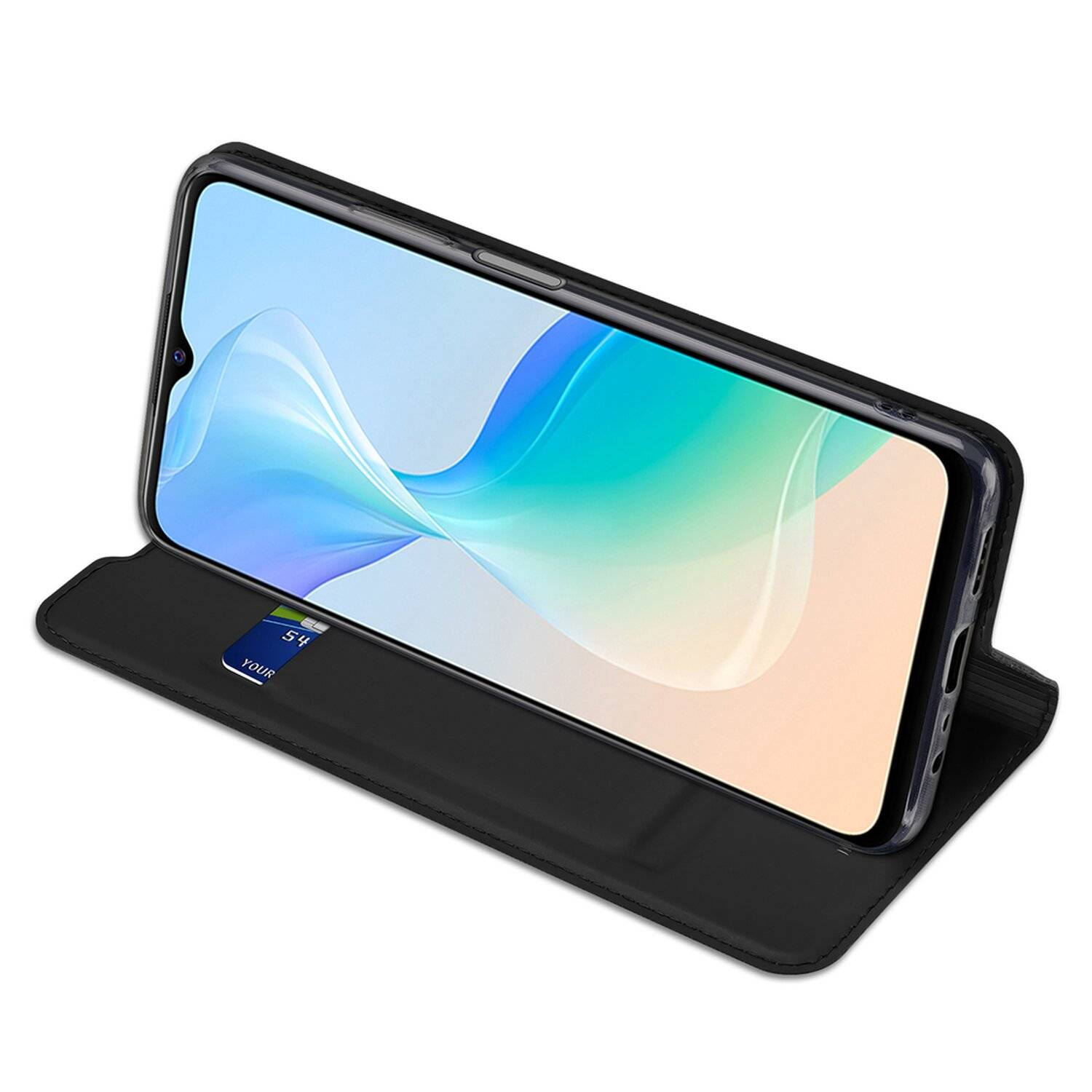 Buch Tasche "Dux Ducis" für Vivo Y21s Handy Hülle Etui Brieftasche Schutzhülle mit Standfunktion, Kartenfach schwarz