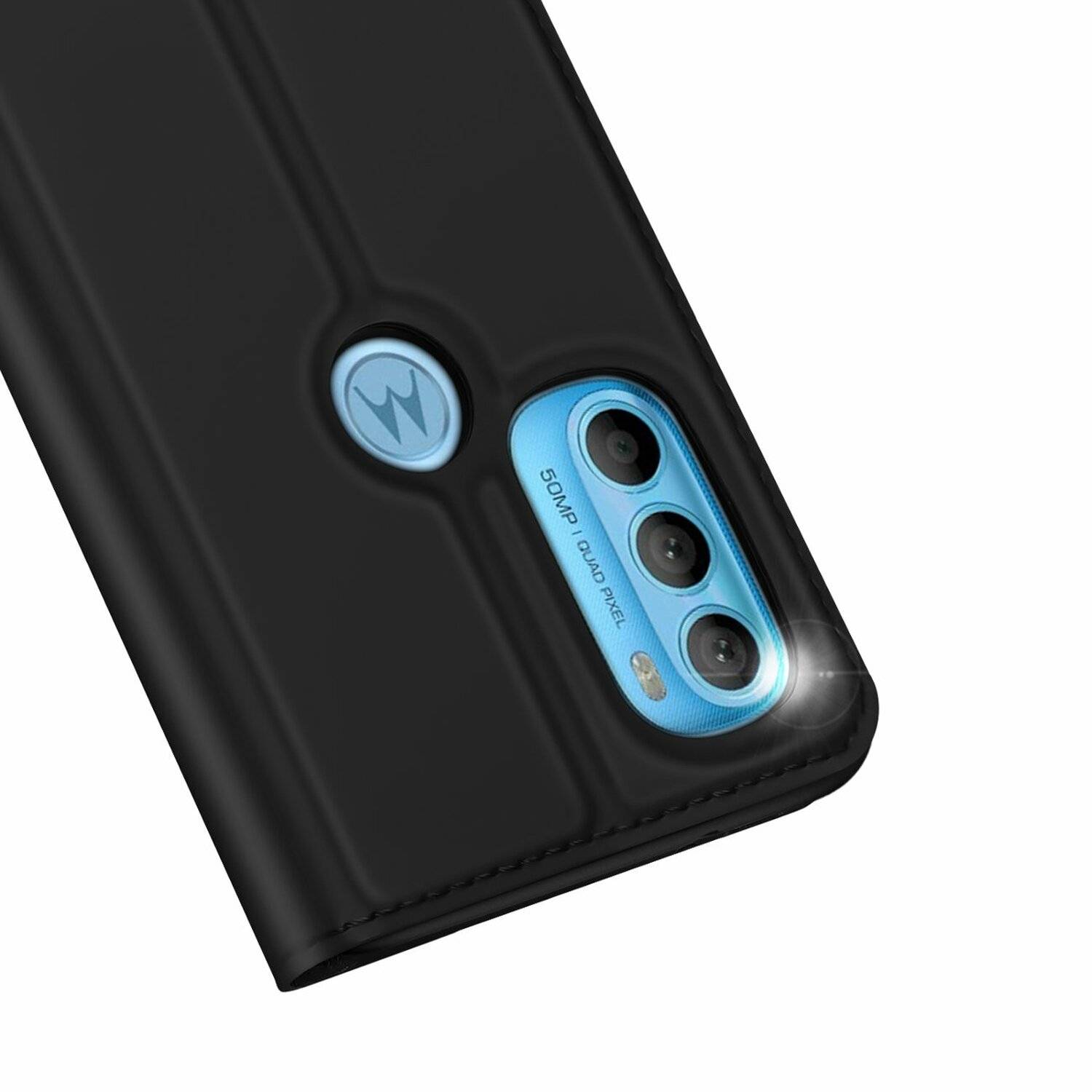 Buch Tasche "Dux Ducis" für Motorola Moto G71 5G Handy Hülle Etui Schutzhülle mit Standfunktion, Kartenfach schwarz