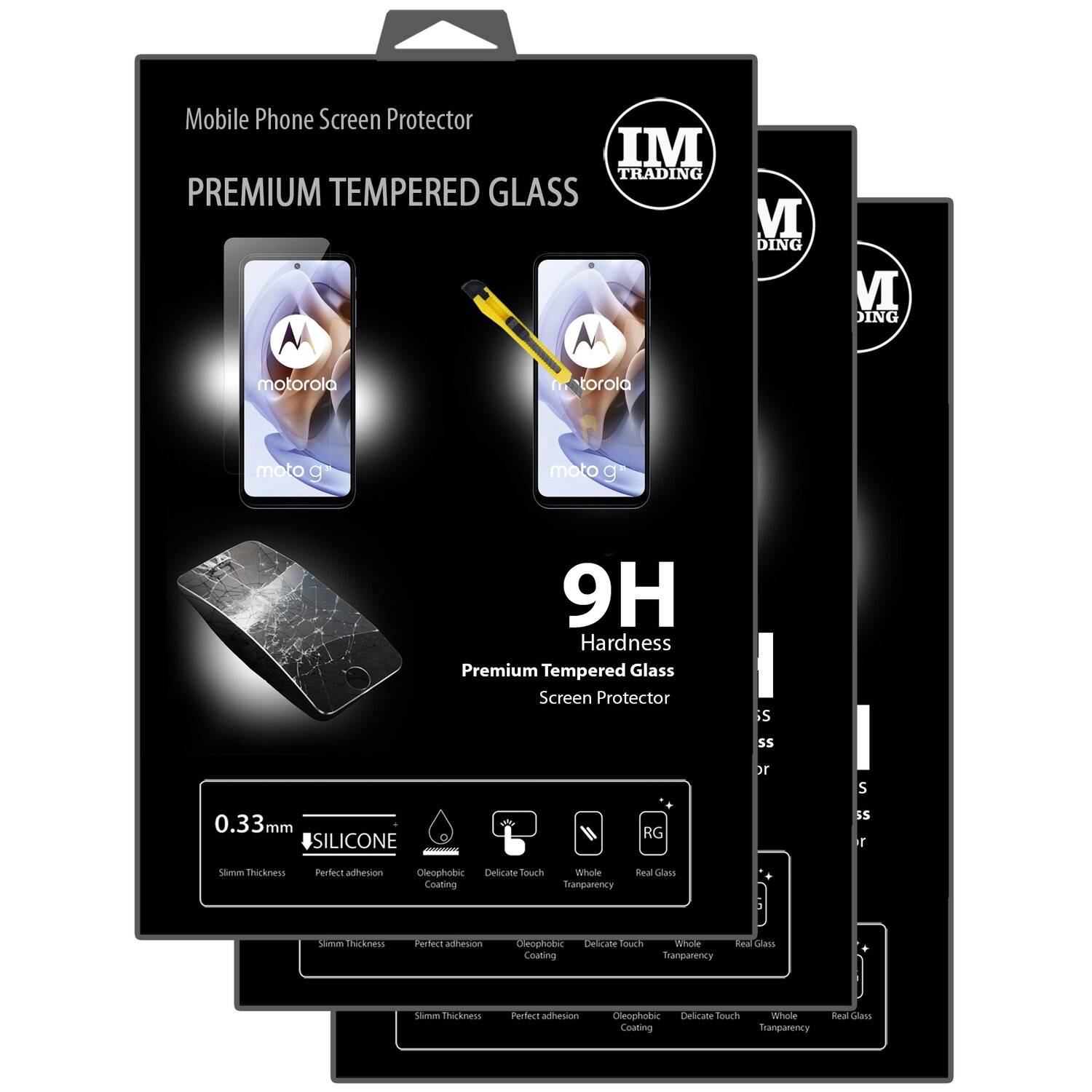 3x Schutzglas 9H für MOTOROLA MOTO G31 4G Displayschutzfolie Passgenau Glas
