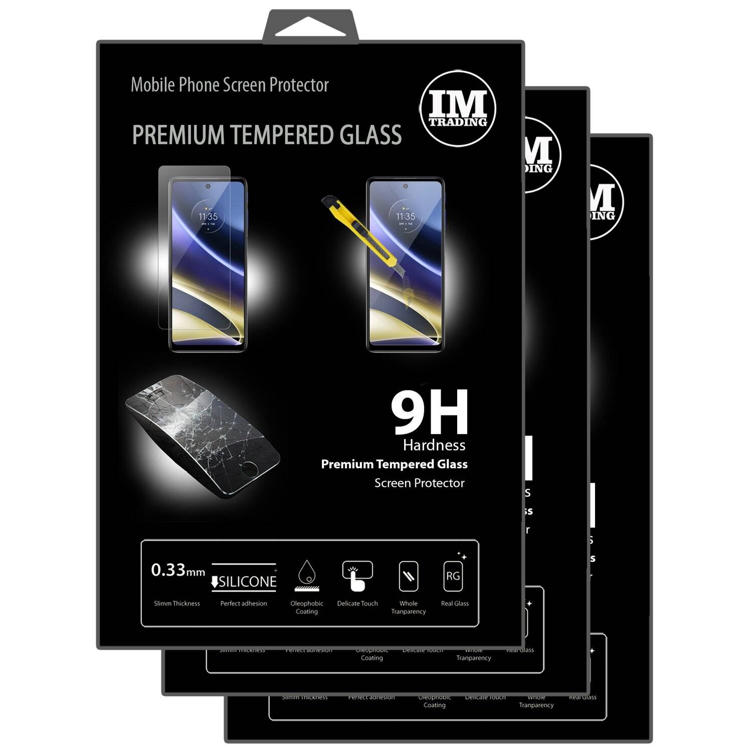 3x Schutzglas 9H für MOTOROLA MOTO G51 5G Displayschutzfolie Passgenau Glas