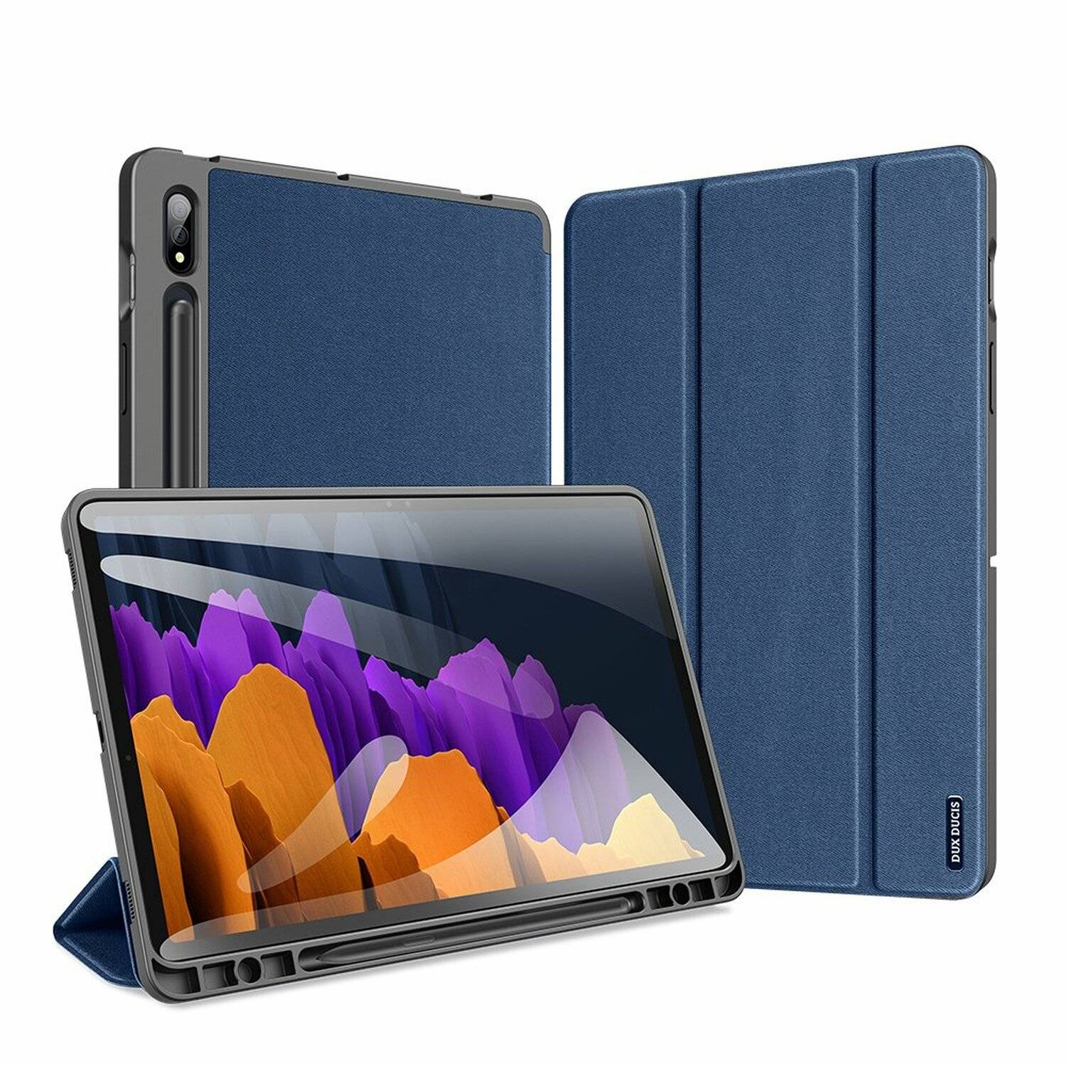 Dux Ducis Tablet Hülle Hartschale mit Smart Sleep Standfunktion für SAMSUNG GALAXY TAB S8 ULTRA (SM-X900) Blau