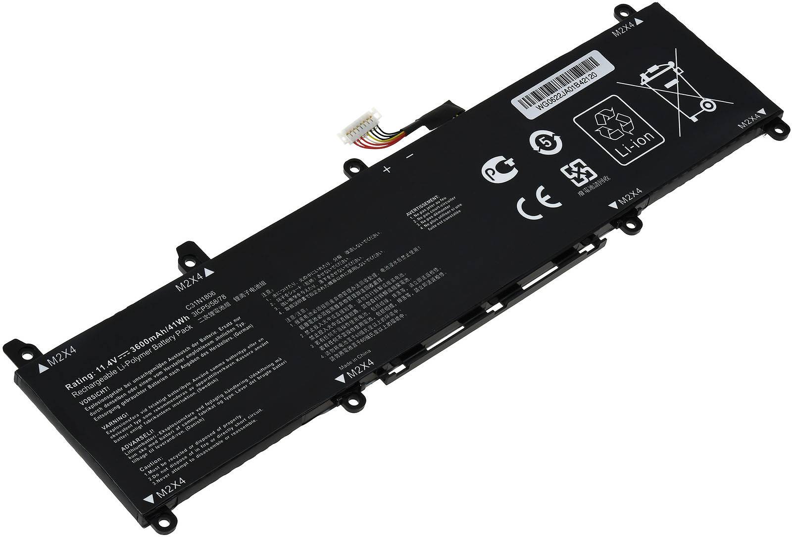 Powery Akku für Laptop Asus VivoBook S13 S330UN-EY037T, 11,55V, Li-Polymer