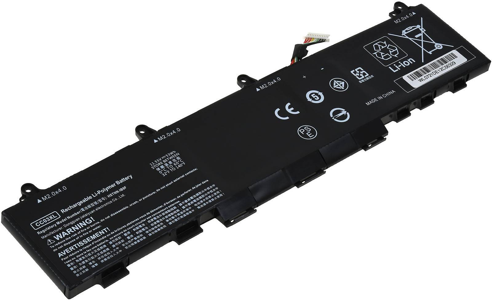 Powery Akku passend für Laptop HP EliteBook 830 G7, Typ CC03XL, HSTNN-LB8Q (Bauform genau beachten), 11,55V, Li-Polymer