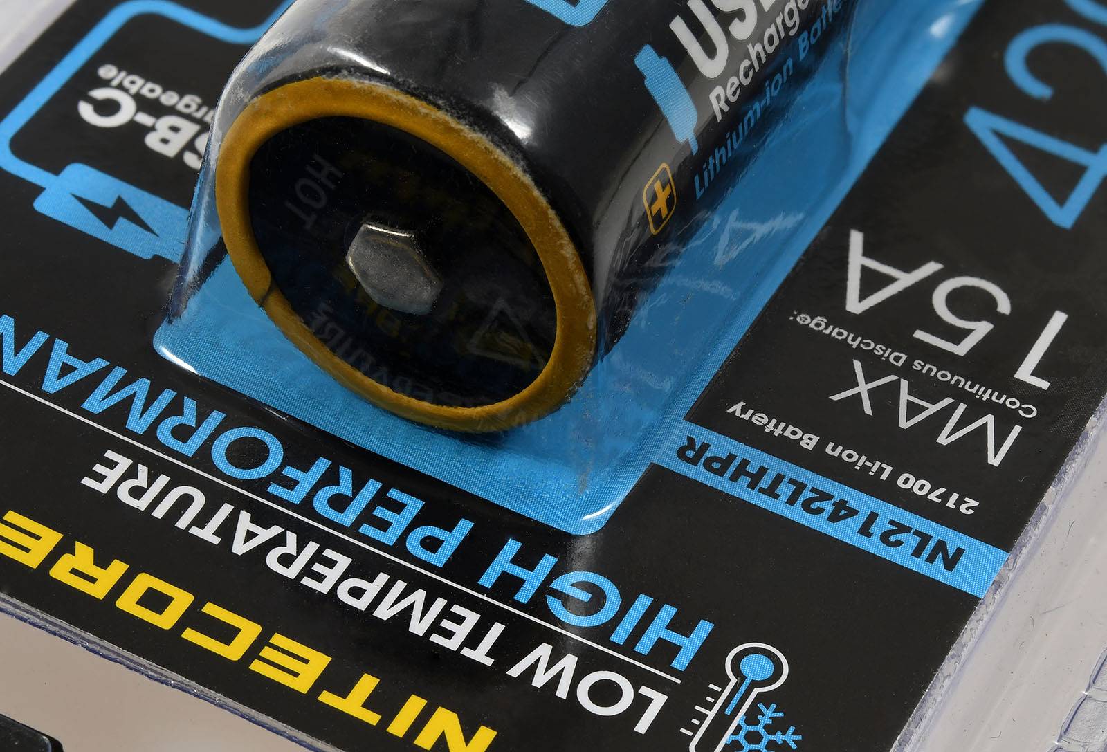 Nitecore Li-Ion Akku Typ 21700 NL2142LTHPR 4200mAh, mit USB, Niedertemperaturbeständig, 3,6V, Li-Ion