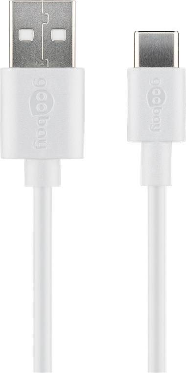 goobay USB C Lade und Synchronisationskabel weiß 0,5 m