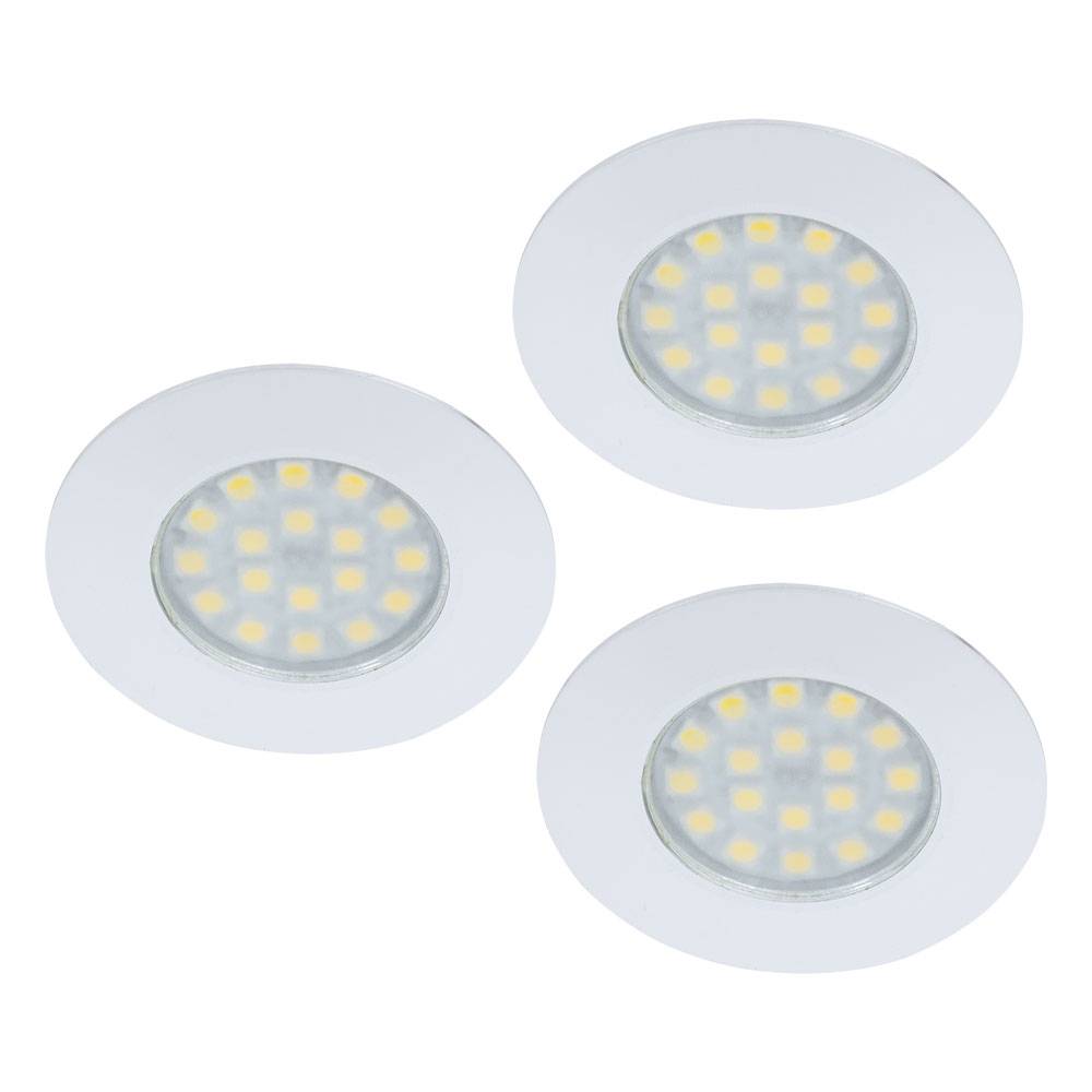 Einbauleuchte Lampe Deckenspots Deckenstrahler Einbaustrahler Wohnzimmer, rund weiß, 1x LED 3,6W 230Lm 3300K, DxH 7x1,2, 3er Set