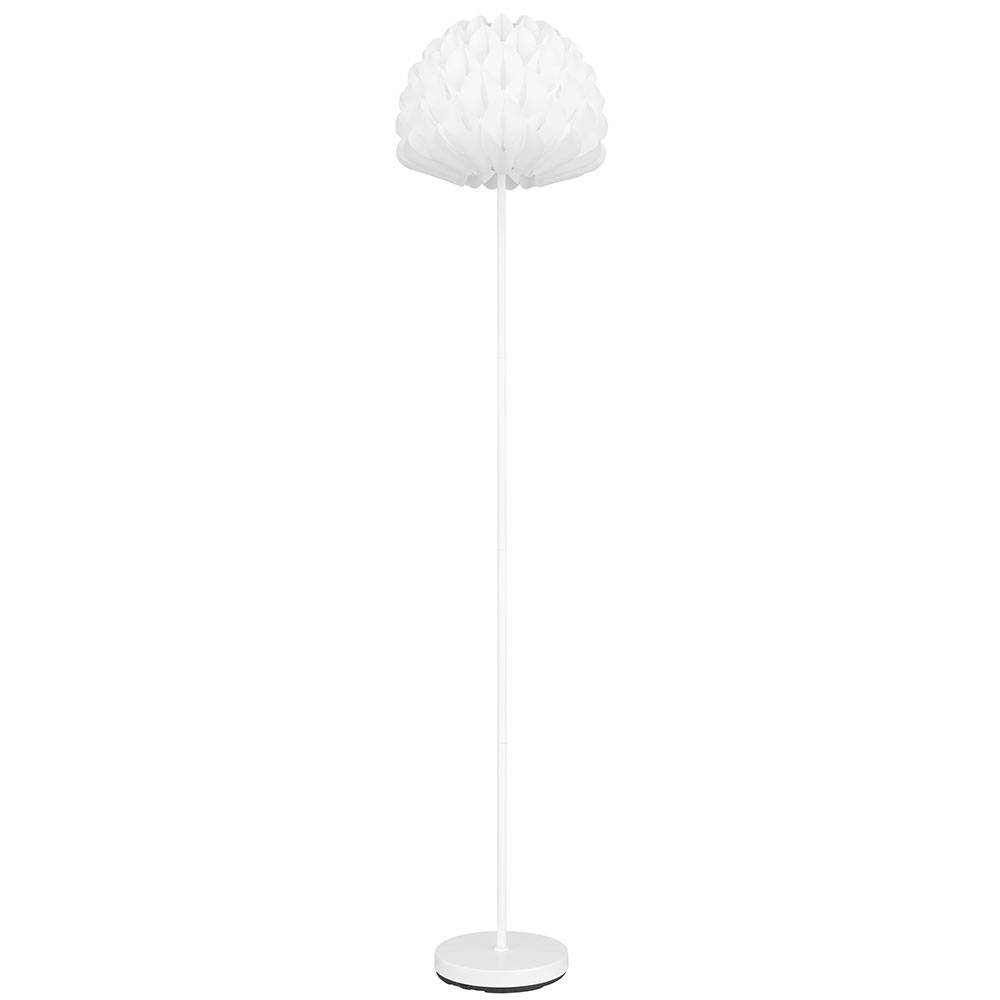 Stehlampe Modern Stehleuchte Fernbedienung dimmbar weiß Stehlampe Wohnzimmer, Fußschalter, Farbwechsel, Metall weiß, 1x RGB LED 9W 806Lm, DxH 37x16