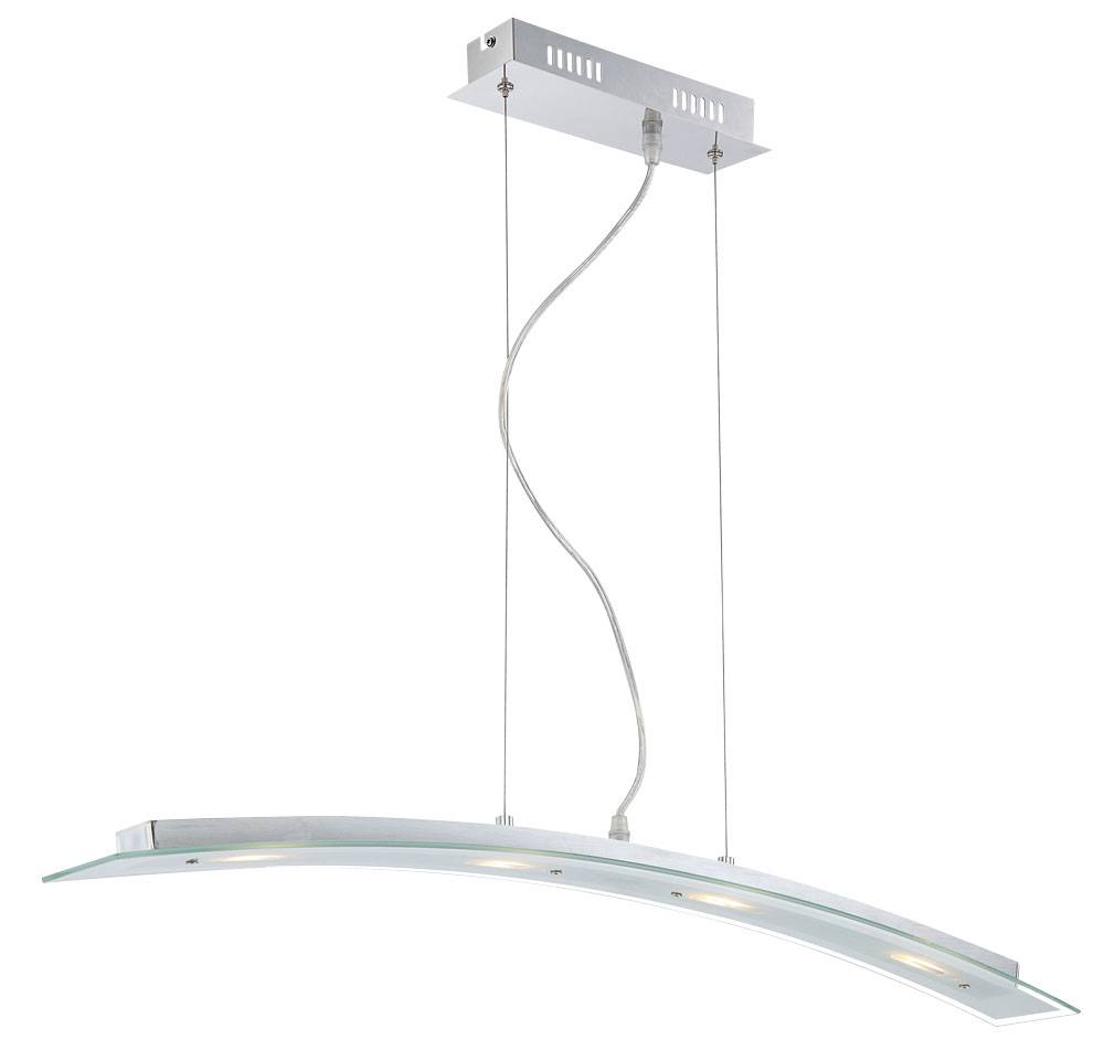 Pendellampe Hängeleuchte Deckenlampe, Esszimmerleuchte Küchenlampe Wohnzimmerleuchte Esstischleuchte, LED 20 Watt 1600lm, Chrom Glas, 120 cm