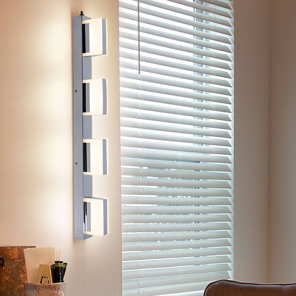 LED Wand Strahler Leuchte Chrom Lampe satiniert Wohn Schlaf Zimmer Beleuchtung