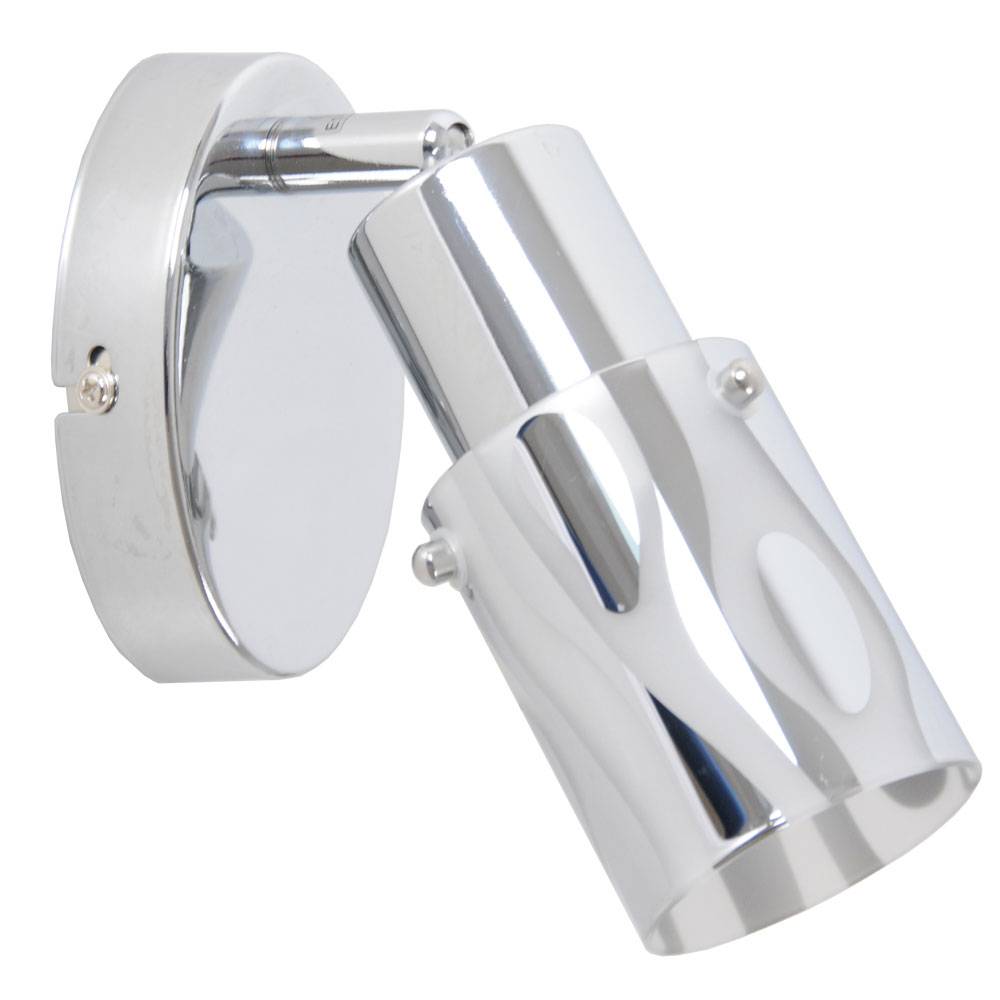 Wandlampe Wandstrahler Wohnzimmer Spotleuchte mit verstellbarem Spot, Metall Glas satiniert, 1x E14, DxH 10,5x10 cm