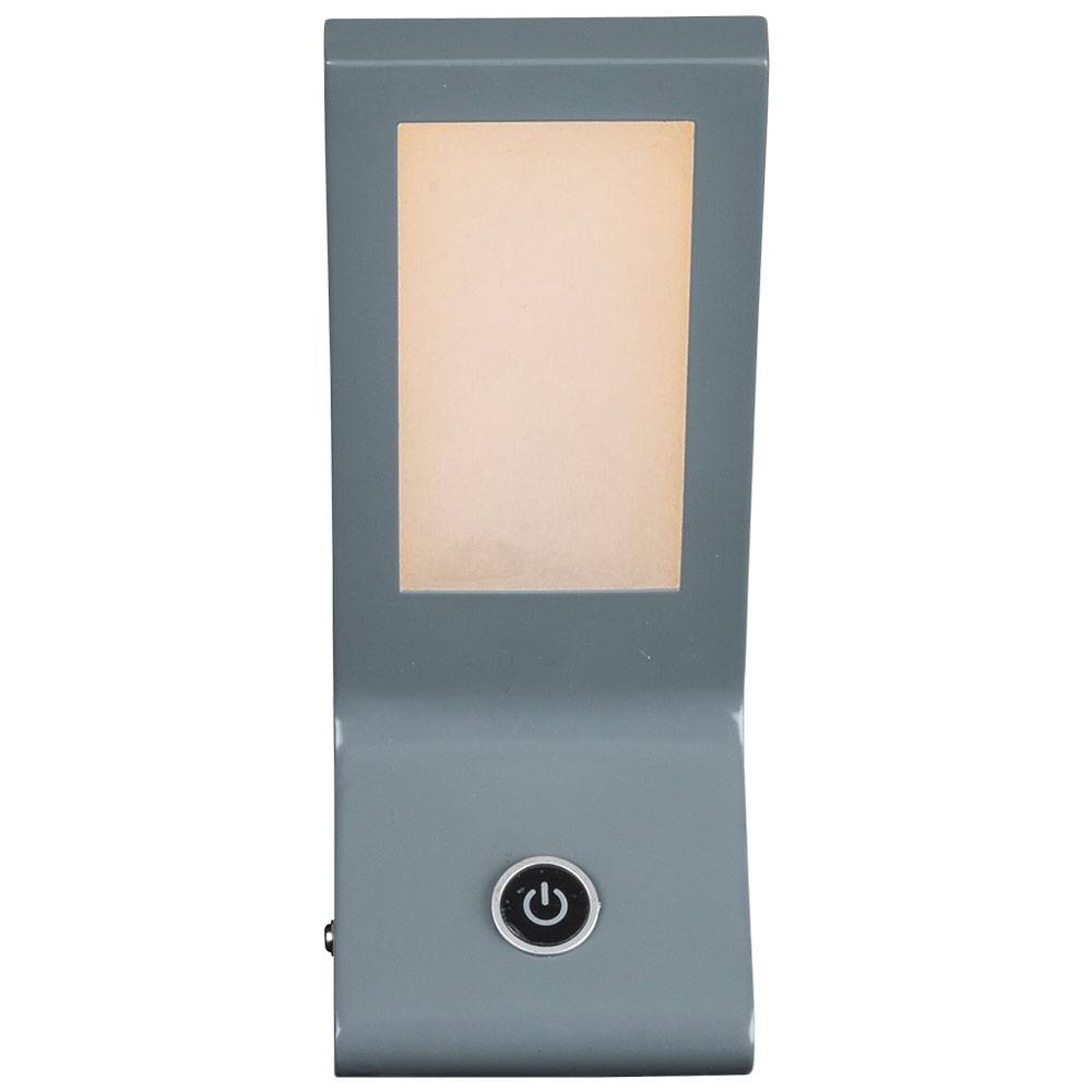 Wandleuchte Lampe Schlafzimmerleuchte Flurleuchte Wohnzimmer, Touchdimmer, Metall Glas opal anthrazit, 1x LED 6W 440Lm 3000K, HxB 22x9 cm