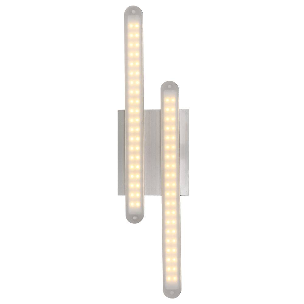 Wandleuchte Wandlampe Flurleuchte Wohnzimmerleuchte mit Stäben Metall, 2 Flammig Chrom silber, LED 4W 260Lm, warmweiß, LxBxH 40x10x5,5cm