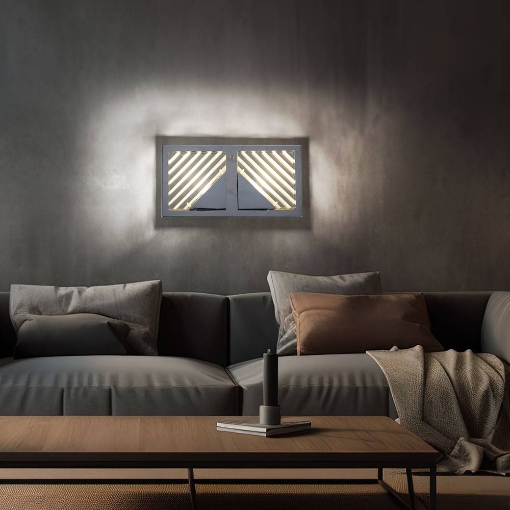 Wandleuchte Wandlampe Schlafzimmerlampe Küchenleuchte, Küchenleuchte Wohnzimmerlampe, 10W COB LED 700lm, Chrom Aluminium Acryl, LxB in cm: 29x15