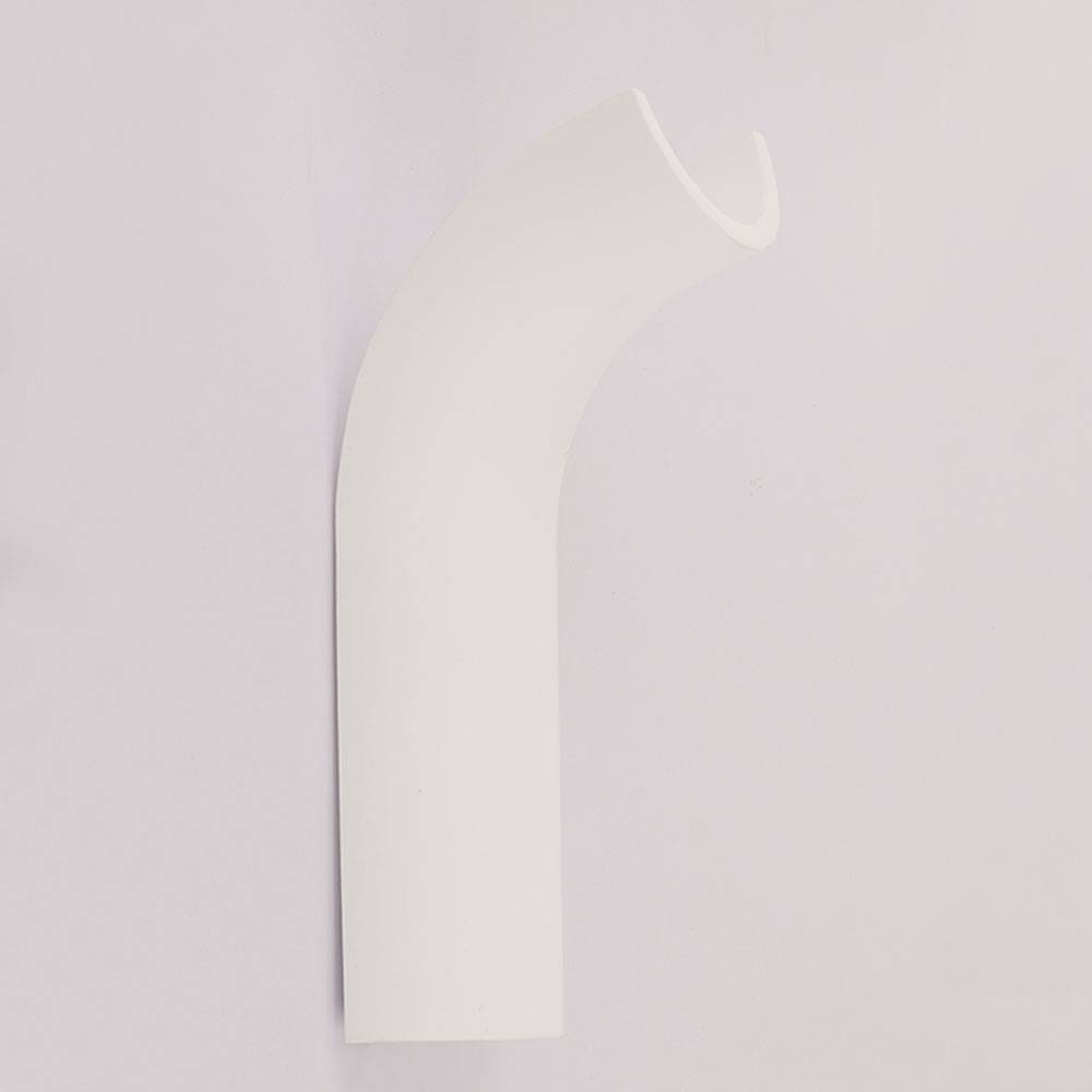 Wandleuchte Wandlampe Innenleuchte Flurleuchte Eingangsbereich, Gipsgestell weiß, gebogene Form, 1x LED 4,2 Watt 200 Lumen warmweiß, HxBxA 30x10x12