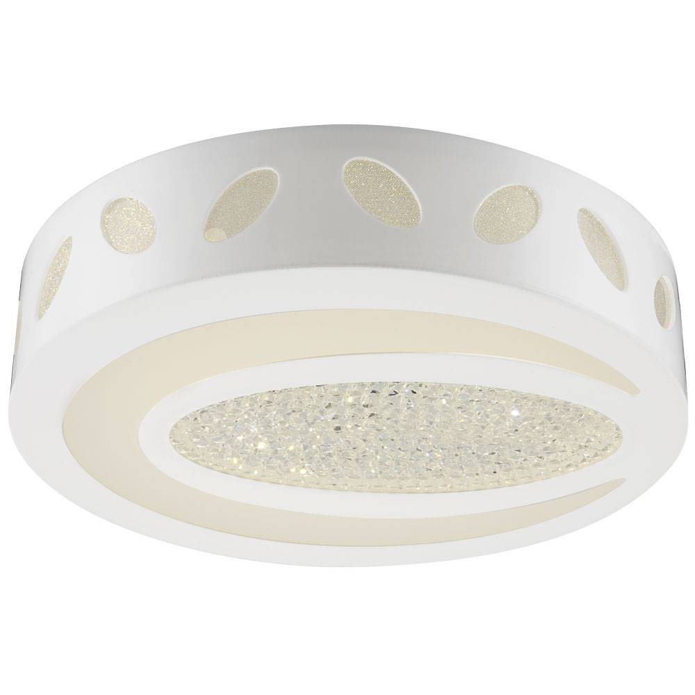 Deckenleuchte Kristall LED Deckenlampe Wohnzimmerleuchte weiß Schlafzimmerlampe, 21W 1250lm 4000K, DxH 40x11 cm