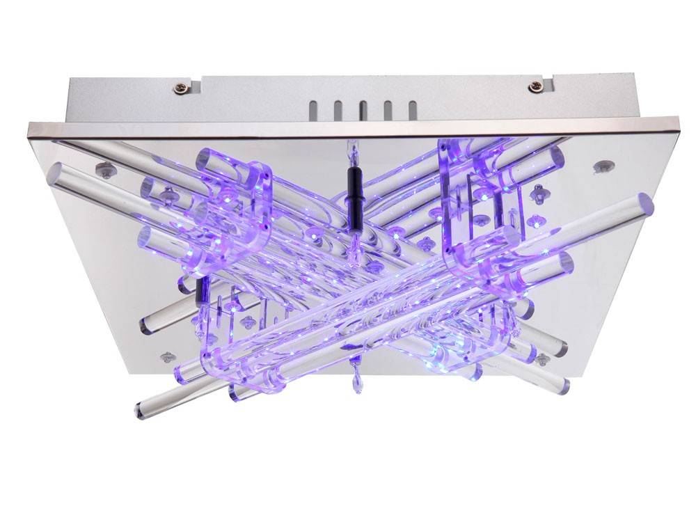 Deckenleuchte Glasstäbe klar Fernbedienung Farben fixierbar LED Picabi