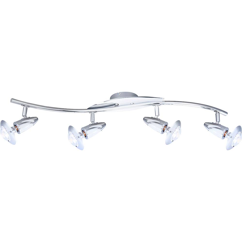 Decken Lampe Leuchte Beleuchtung Metall Chrom Weiß Spot Beweglich Schlaf Zimmer