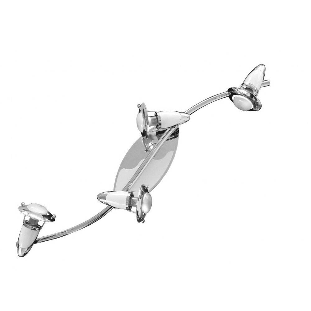 Decken Lampe Leuchte Beleuchtung Metall Chrom Weiß Spot Beweglich Schlaf Zimmer