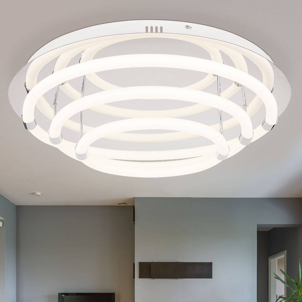 LED Deckenlampe Deckenstrahler 6-flammig Weiß Ring-Design Wohnzimmer