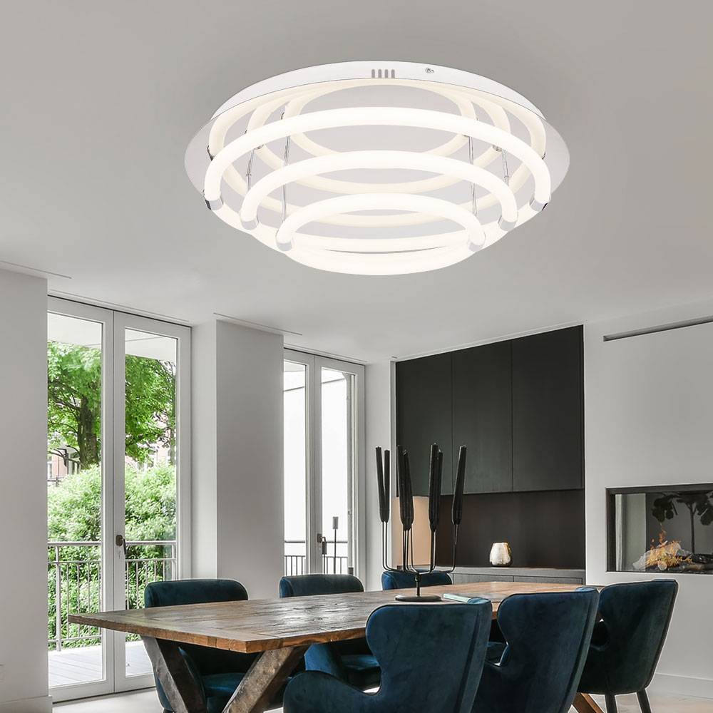 LED Deckenlampe Deckenstrahler 6-flammig Weiß Ring-Design Wohnzimmer