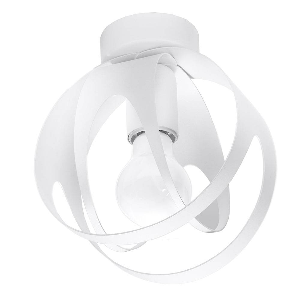 Deckenlampe weiß Kugel Lampen Wohnzimmer Deckenleuchte rund 1 Flammig Muster, Metall, 1x E27, DxH 16x21 cm