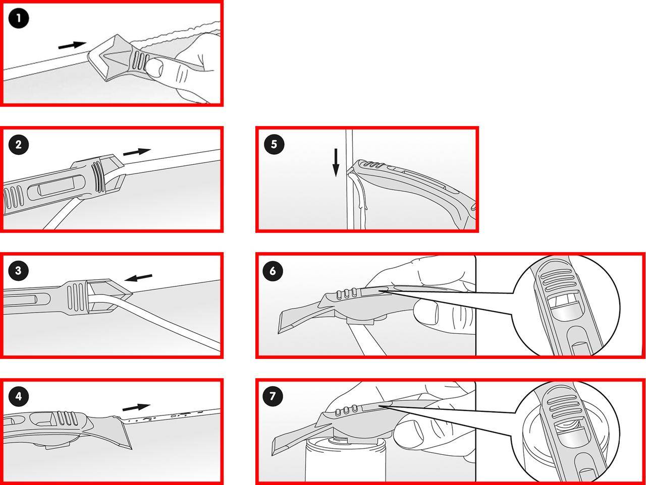 KS TOOLS FUGENFIX Silikonschaber- und Abziehersatz, 7-tlg