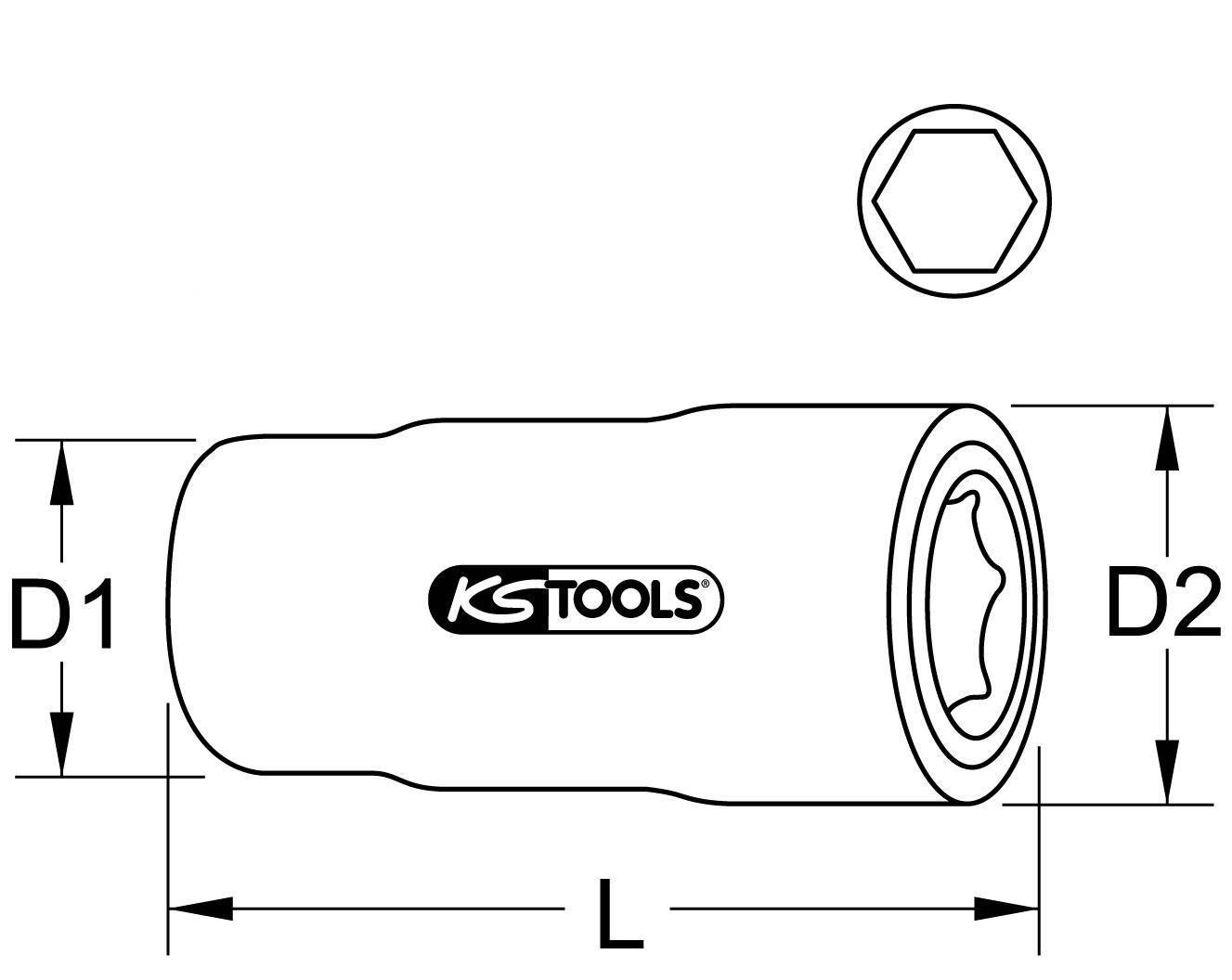 KS TOOLS 1/2" Stecknuss mit Schutzisolierung, 18mm