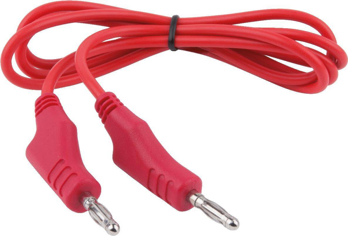 Messleitungs-Verlängerung mit Doppel Stecker und zusätzlicher Buchse 1.100 mm (rot)