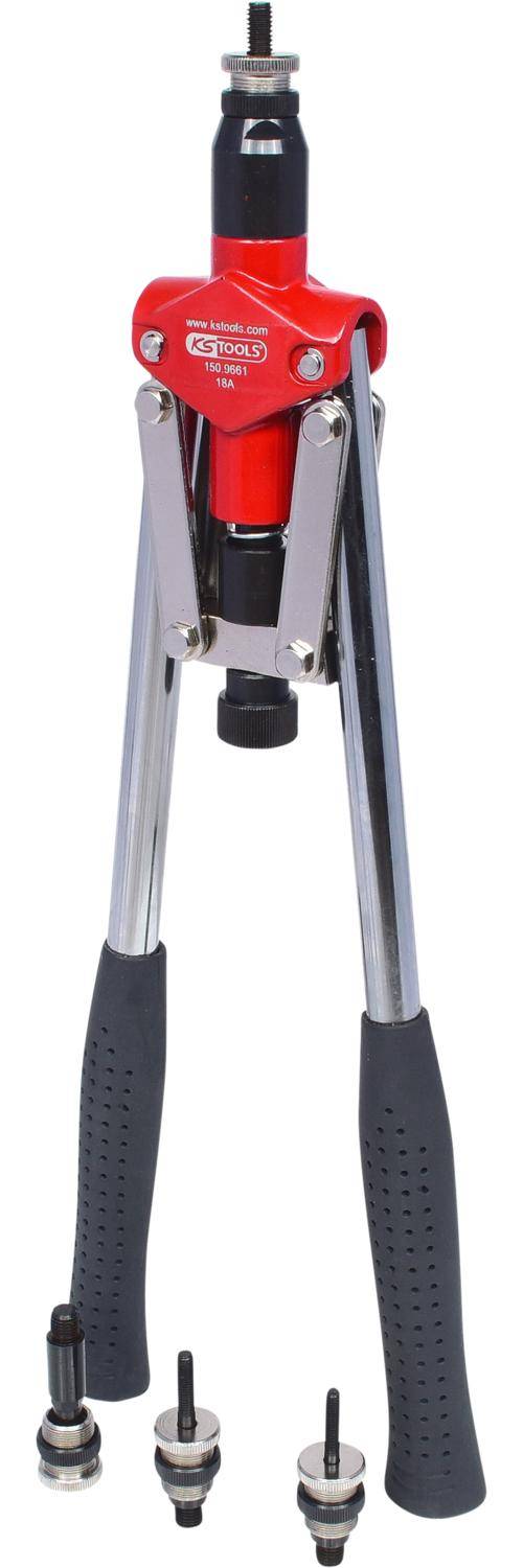 KS TOOLS Langarm-Handnietzangen-Satz fr Gewindehlsen, 10-tlg