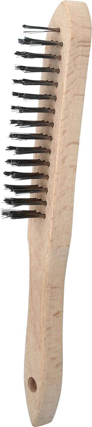 KS TOOLS Edelstahl Handdrahtbürste 3-reihig, 290mm (201.2310)