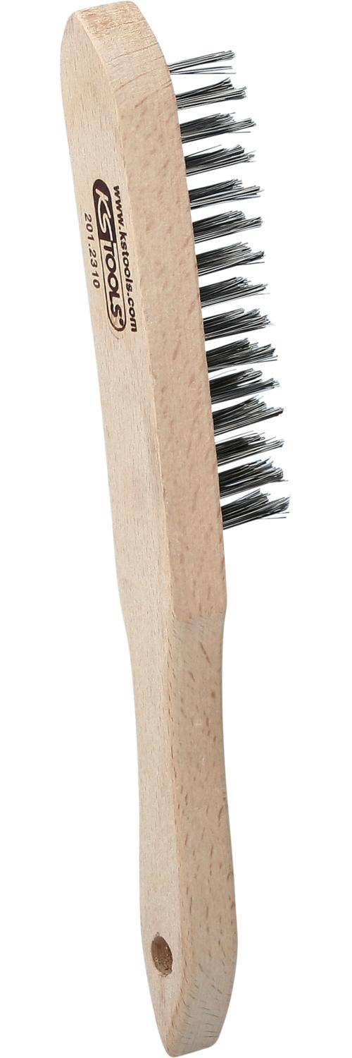 KS TOOLS Edelstahl Handdrahtbrste 3-reihig, 290mm