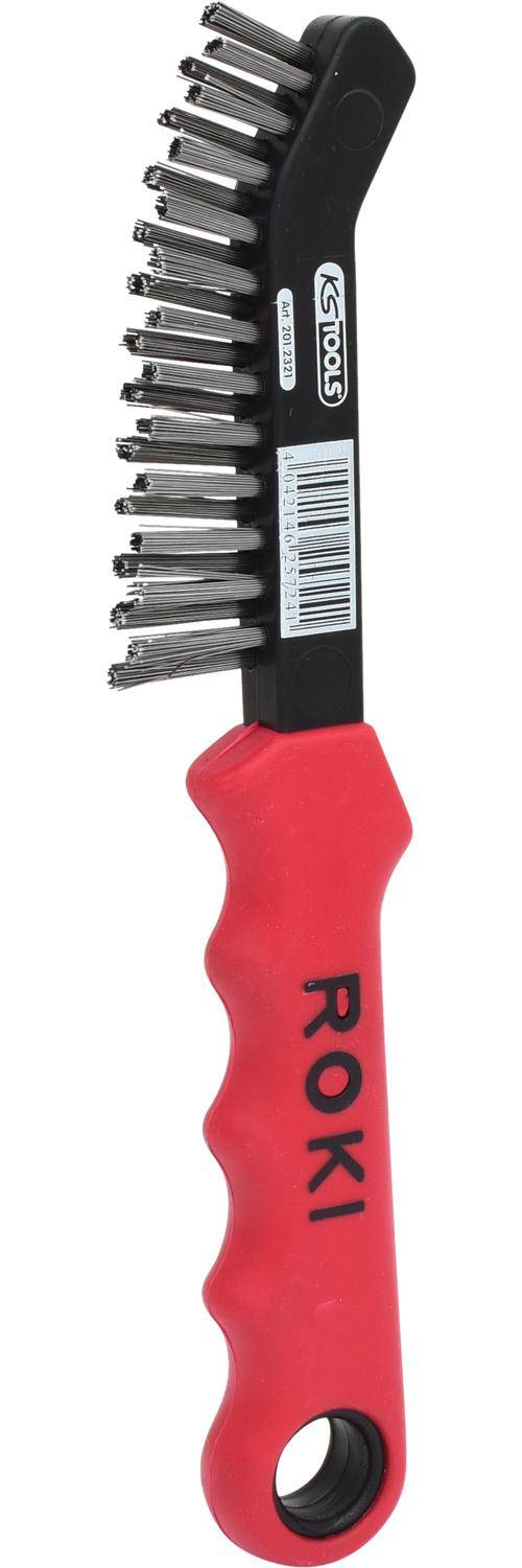 KS TOOLS Stahldraht-Bremssattel-Drahtbrste 2-reihig, spitz