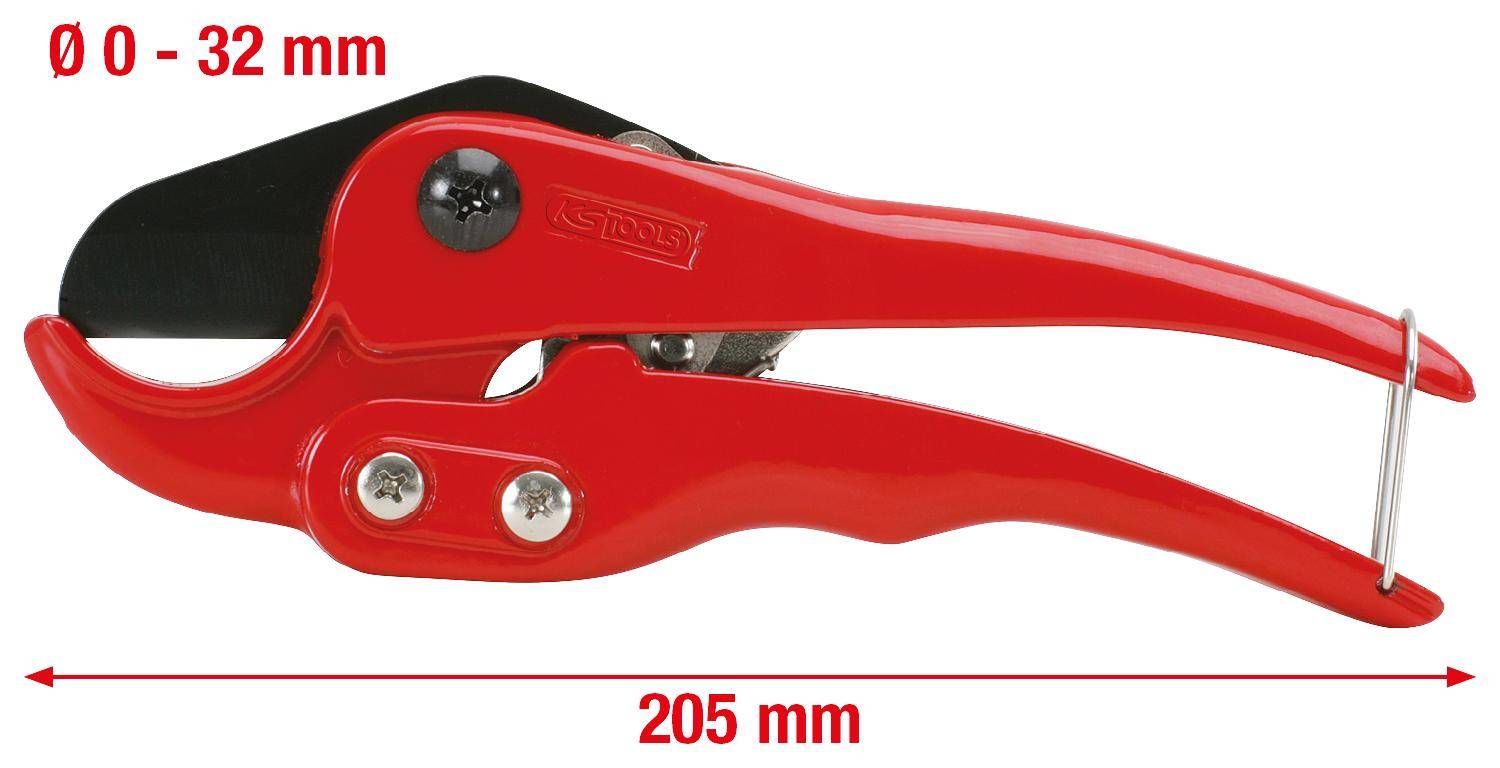 KS TOOLS Kunststoff-Rohrschere 0-32mm, 205mm